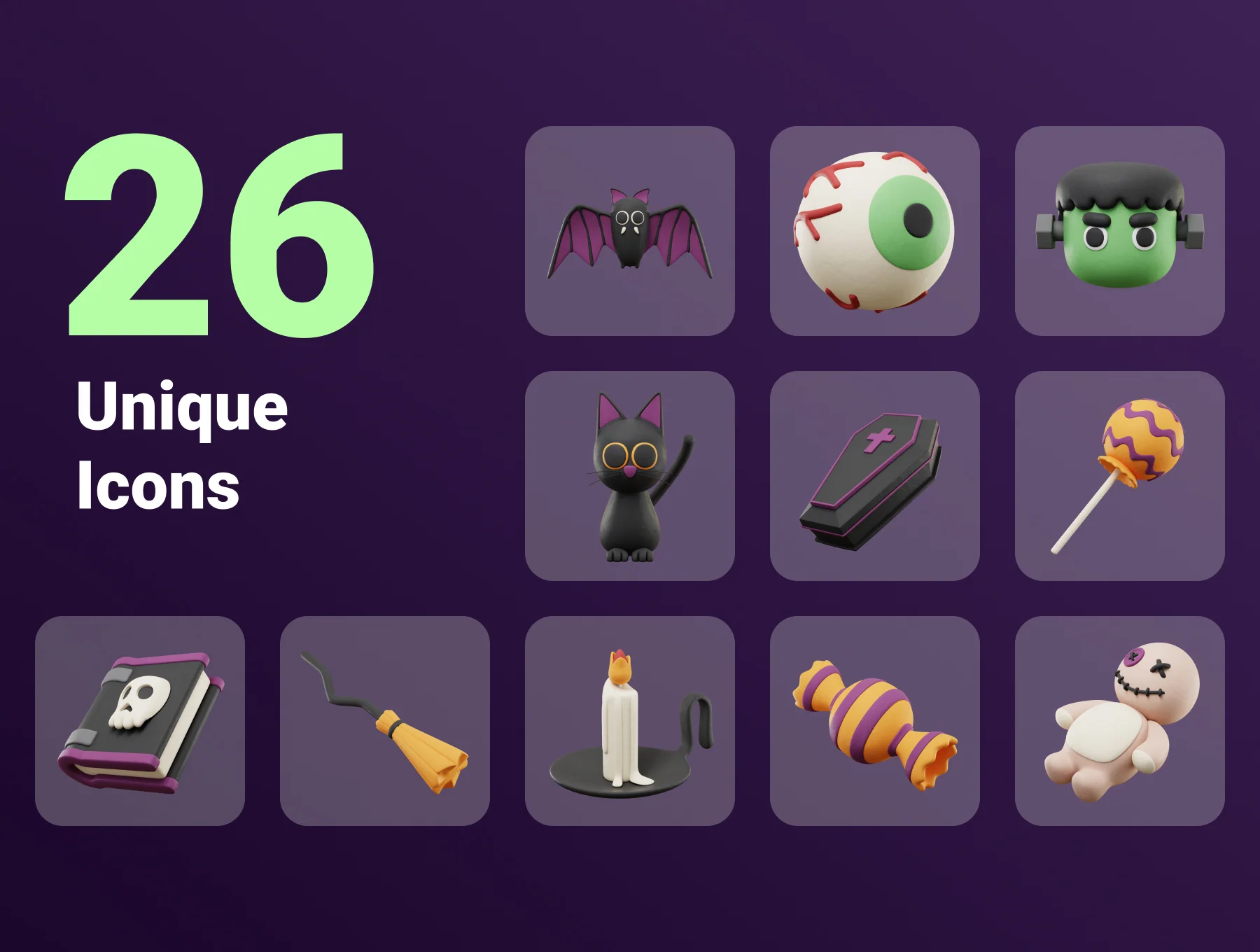 3D Halloween Illustration set 5