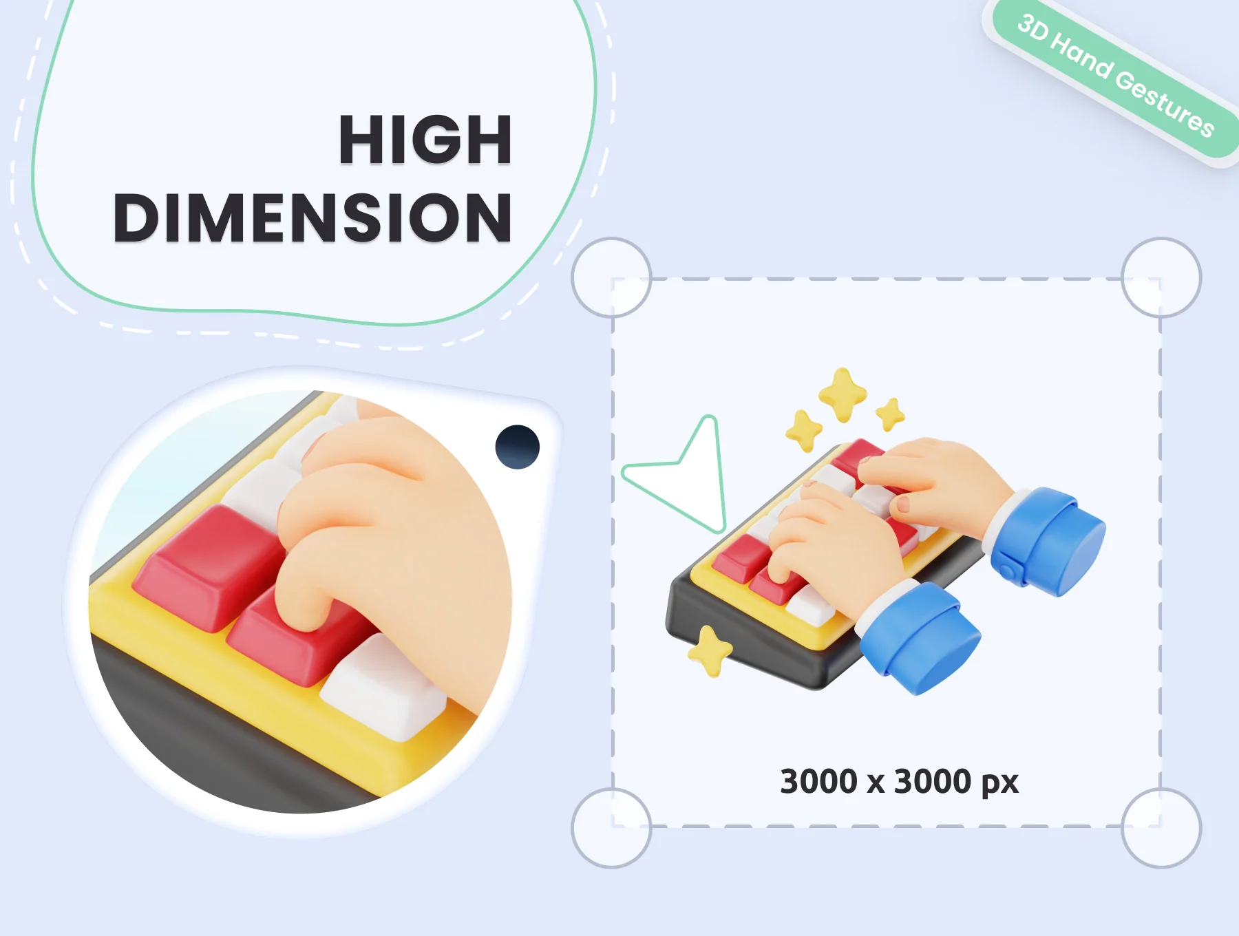 3D Hand Gestures Icon Pack 2