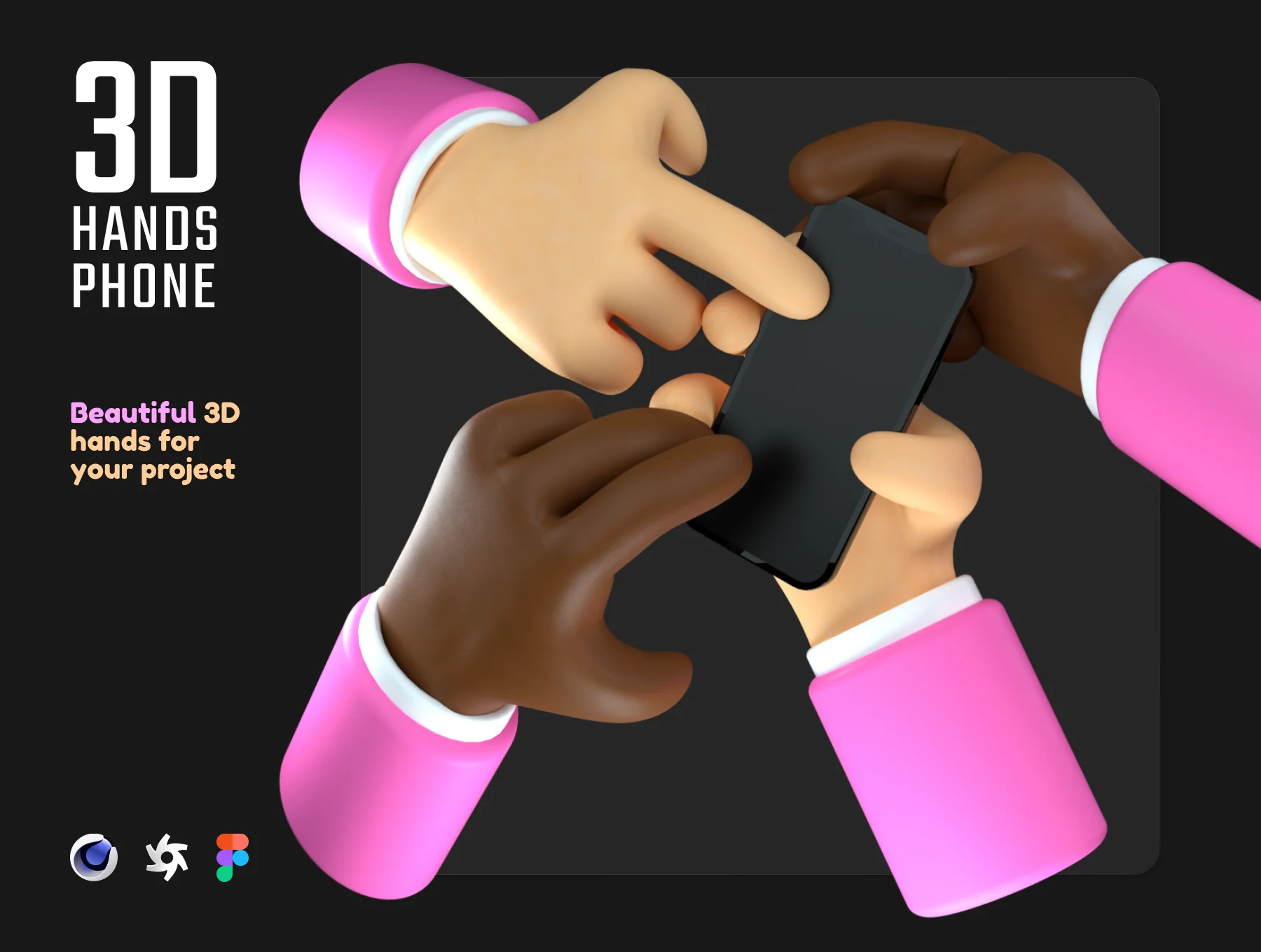3D hands phone 3