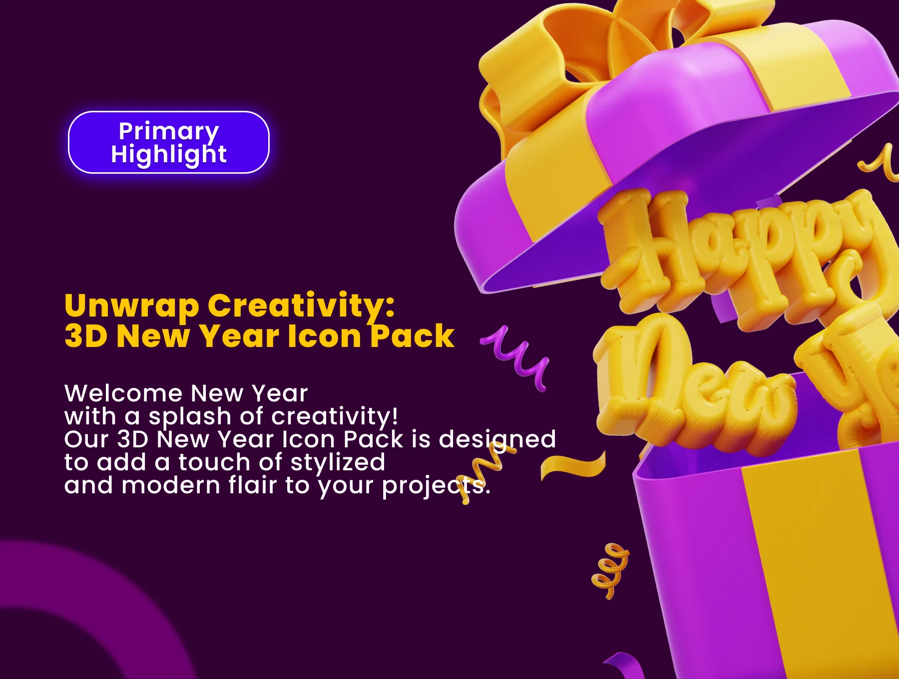 3D Happy New Year Icon Set 2