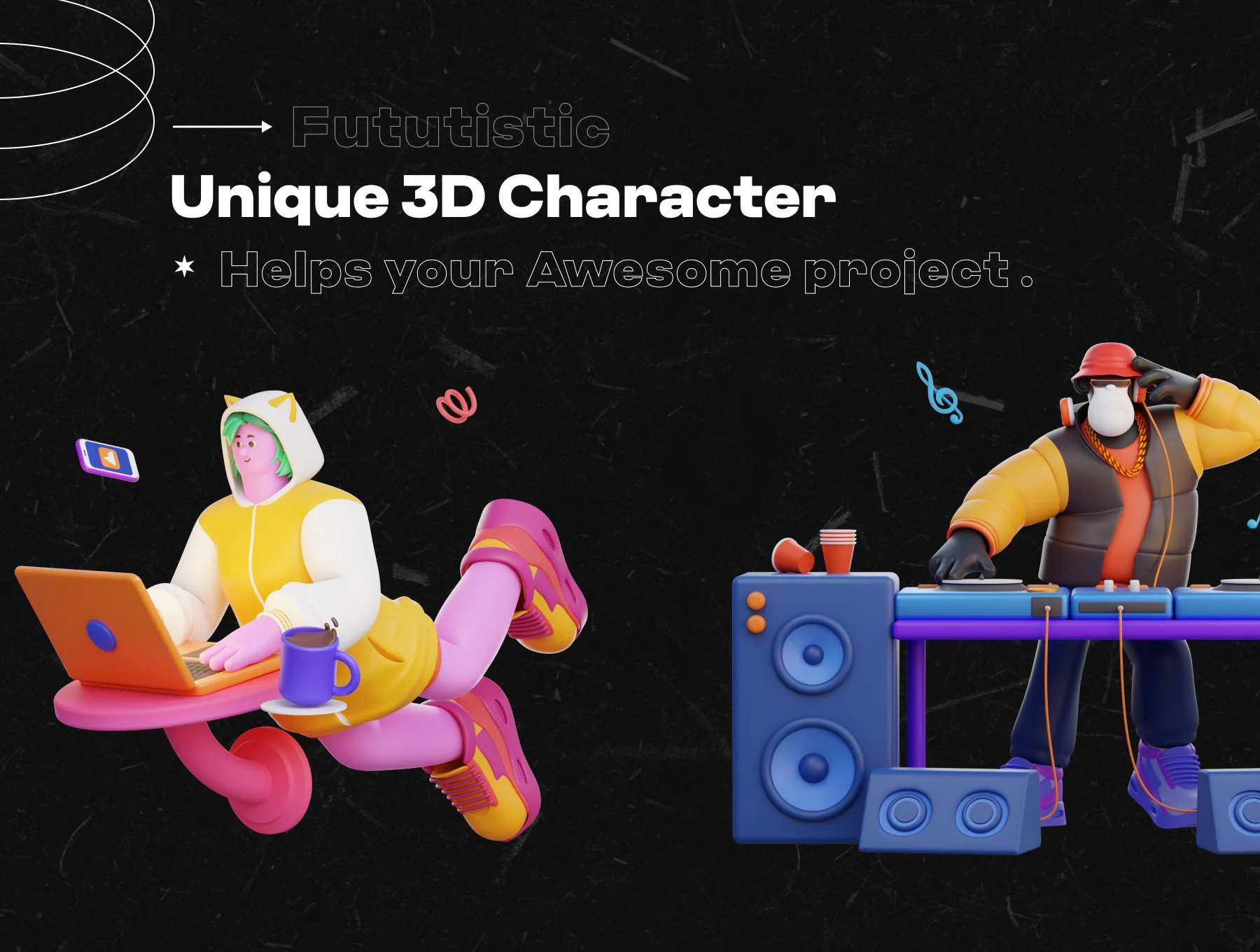 3D Hi Fi Retro Futuristic Character 2