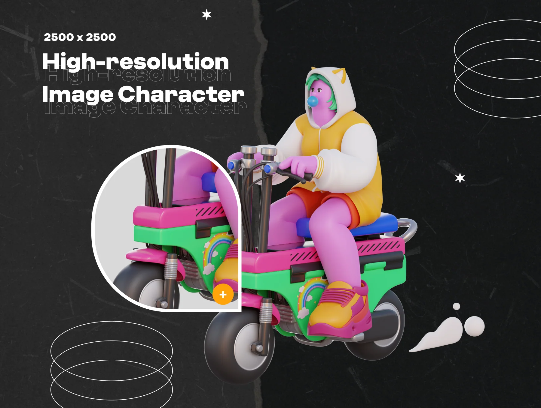 3D Hi Fi Retro Futuristic Character 4