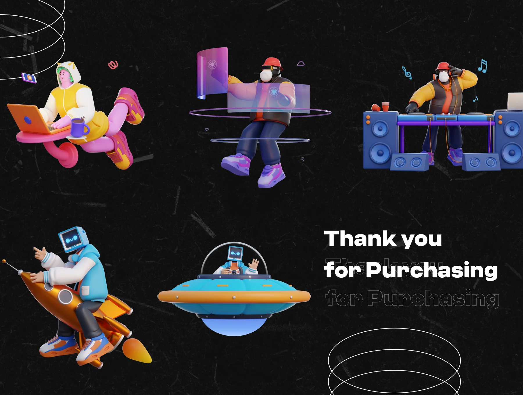 3D Hi Fi Retro Futuristic Character 8