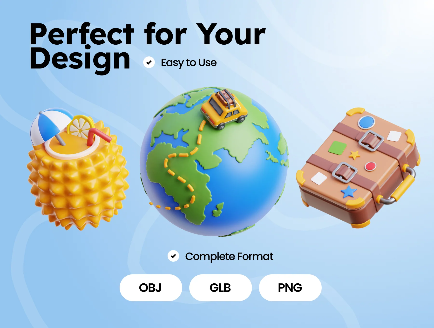 3D Holiday Travel Icons 4