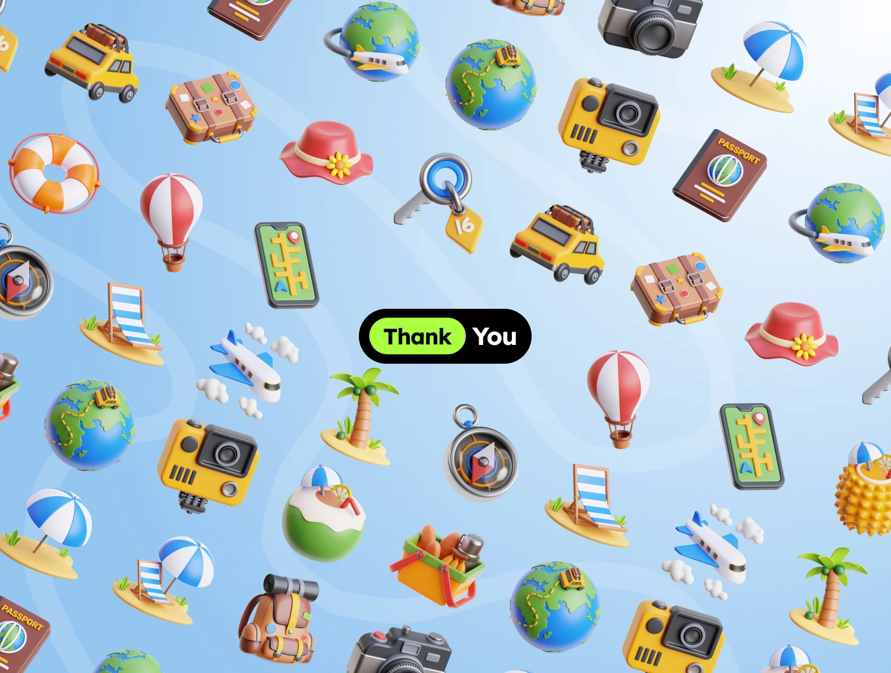 3D Holiday Travel Icons 6