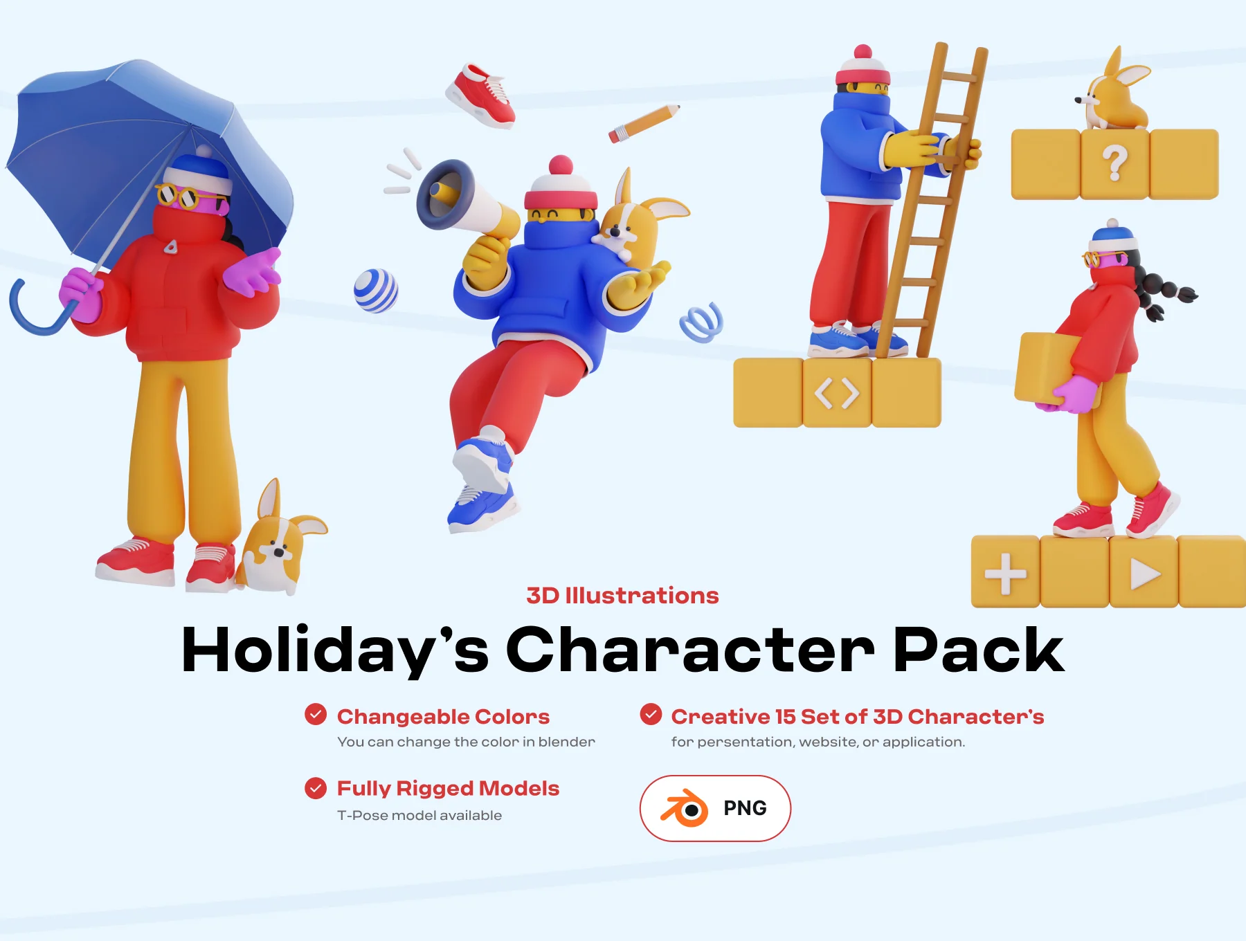 3D Holiday’s Character Pack