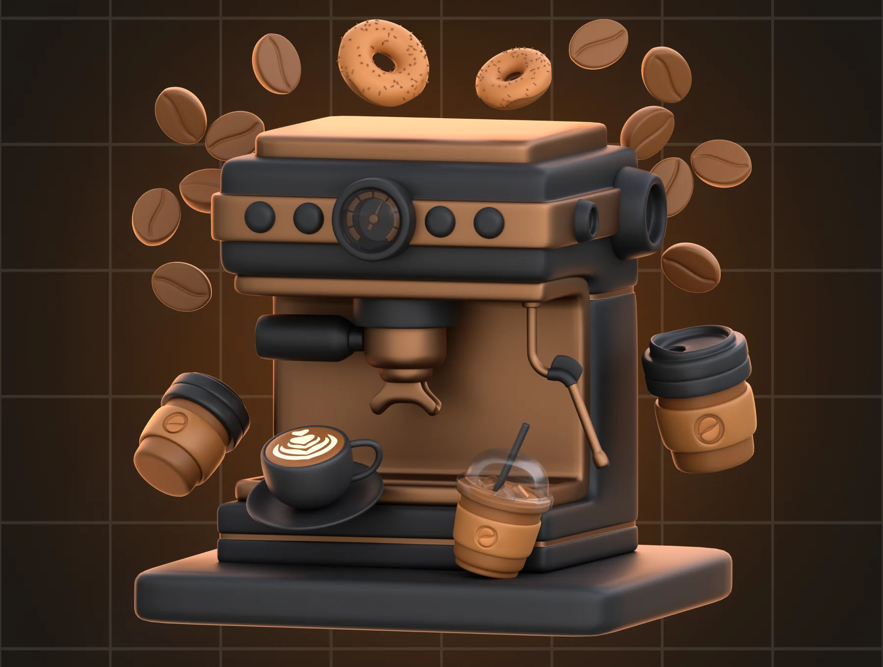 3D Icon Coffee Shop 2
