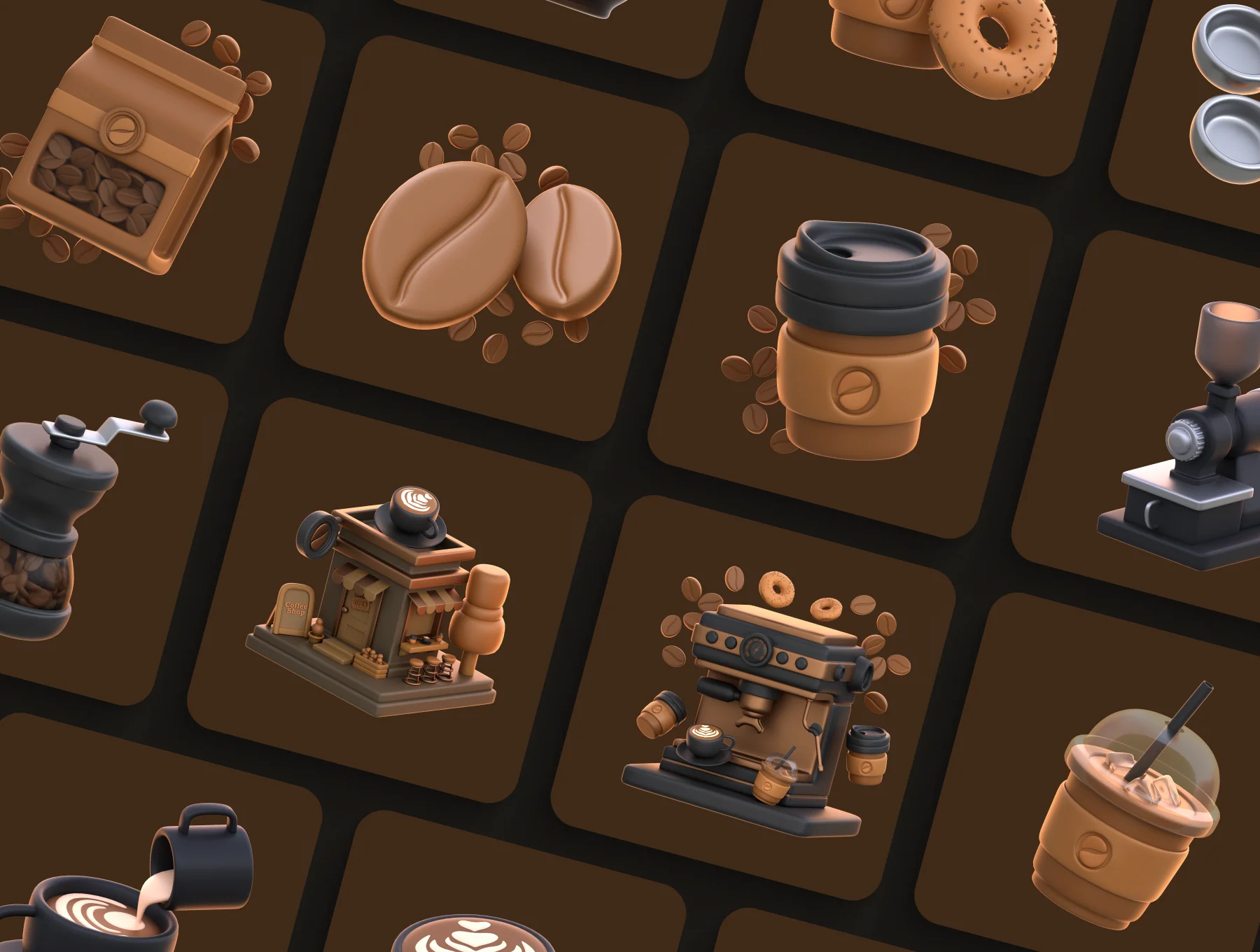 3D Icon Coffee Shop 5