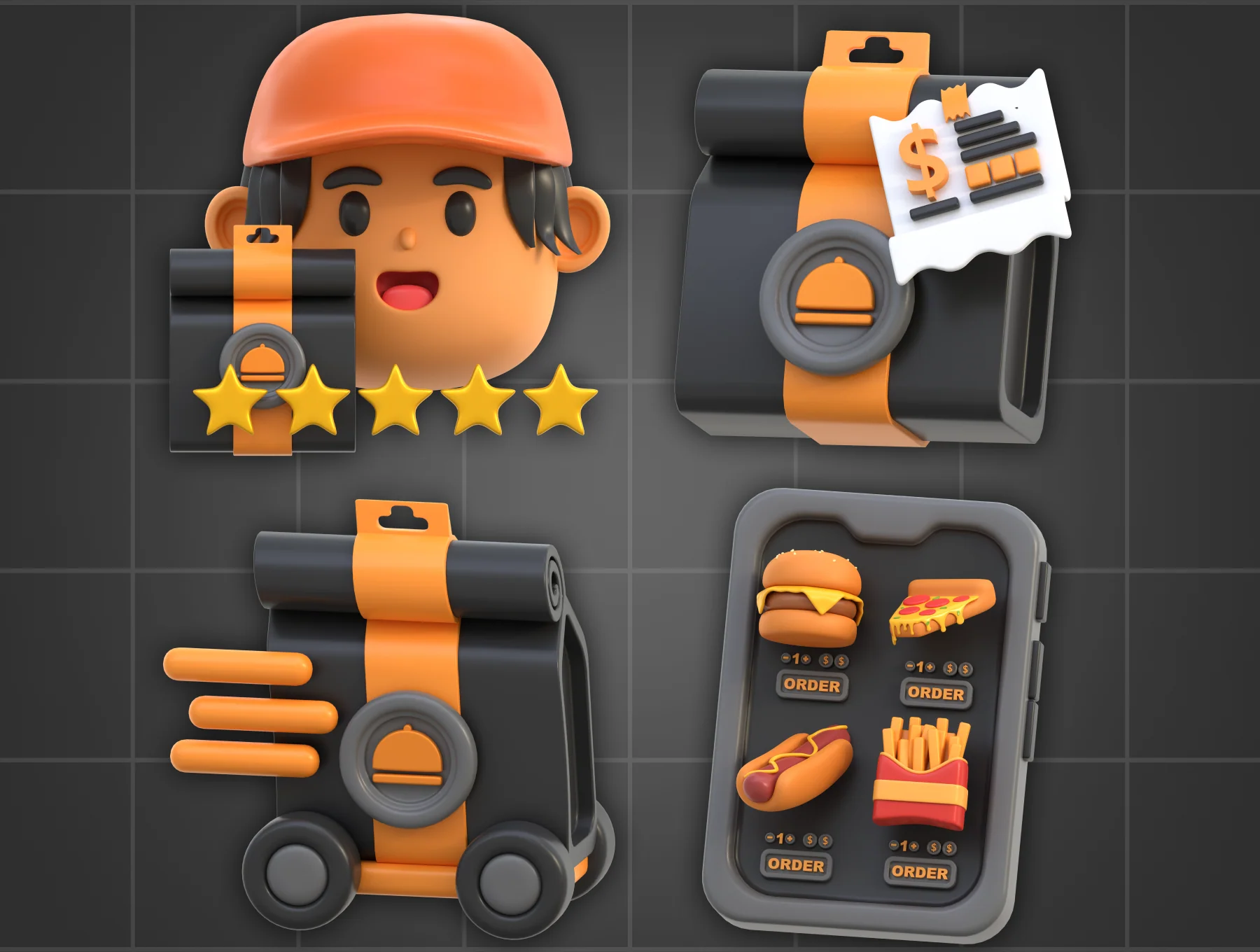 3D Icon Food Delivery 2