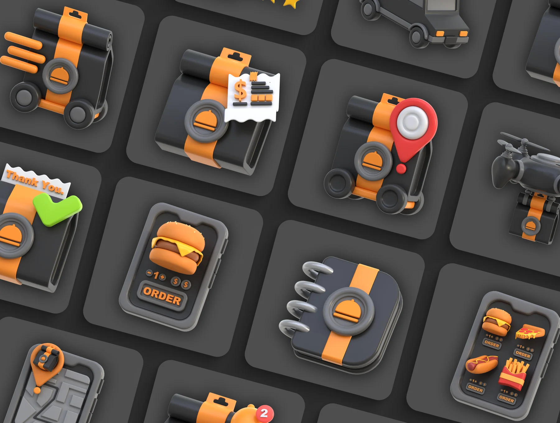3D Icon Food Delivery 6