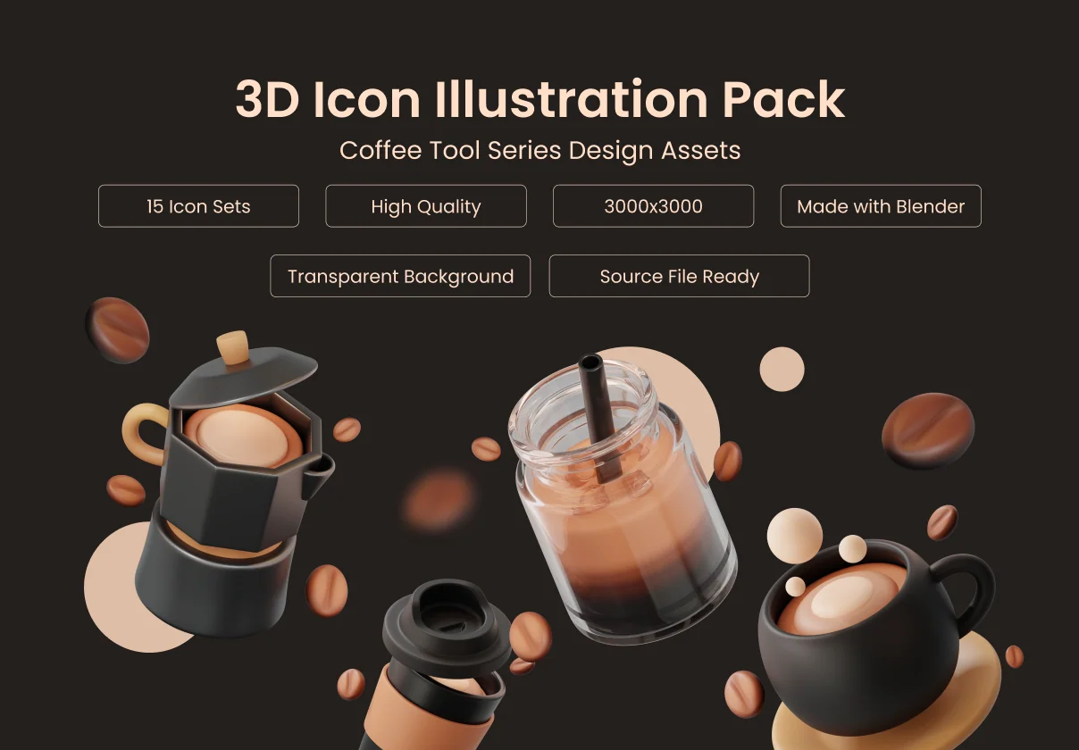 3D Icon Illustration Coffee Series