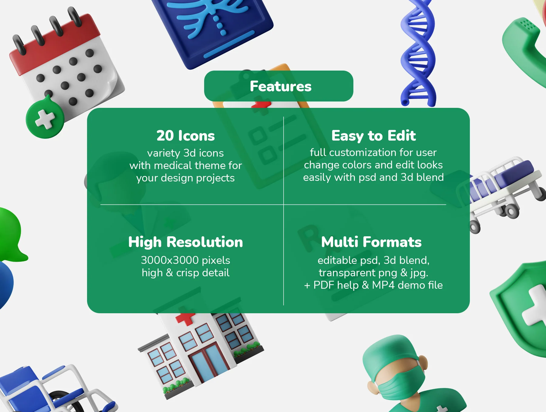 3D Icon Illustration Set - Medical Vol. 01 - Hospital & Clinic 8