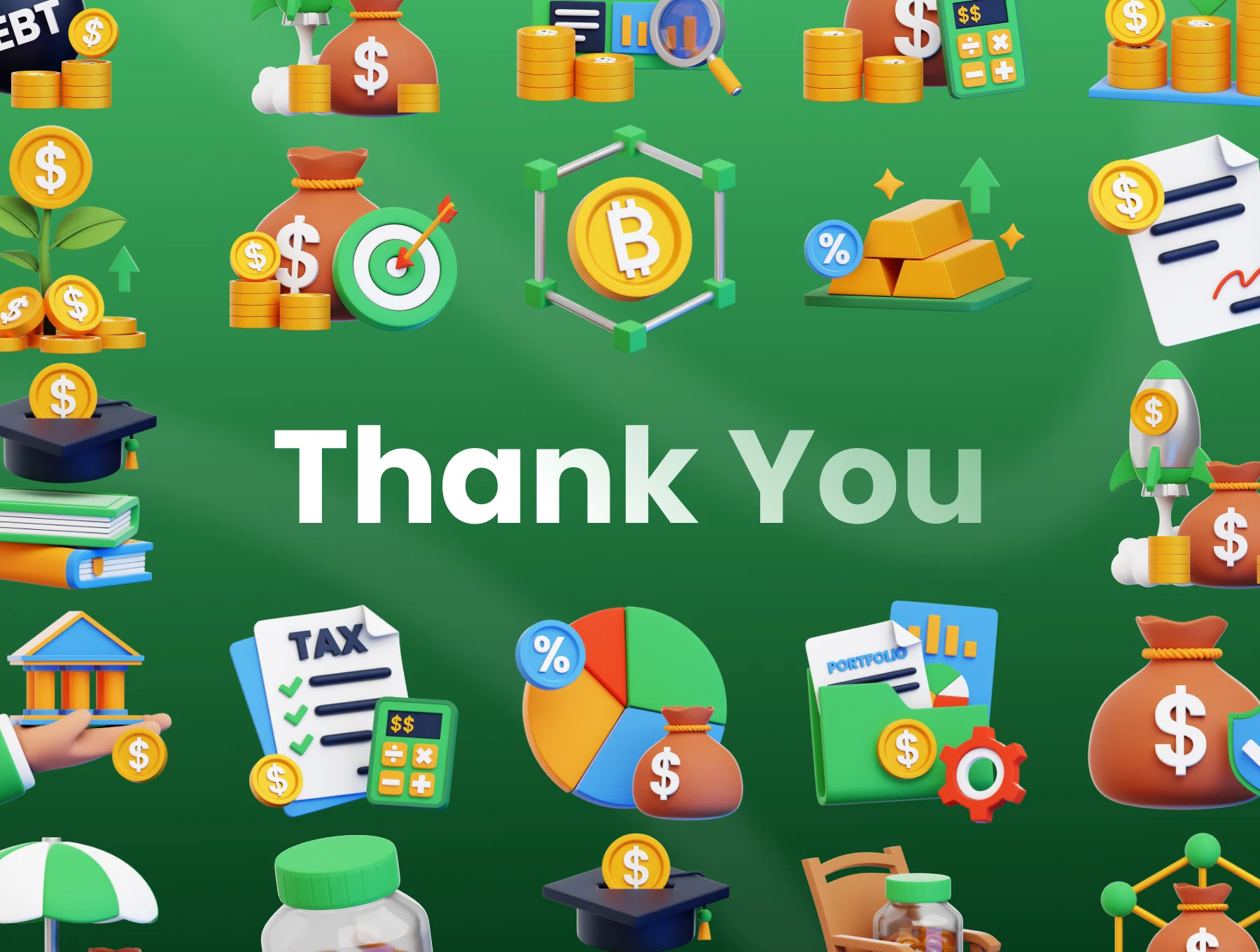 Finance & Investments 3D Icon Set 6