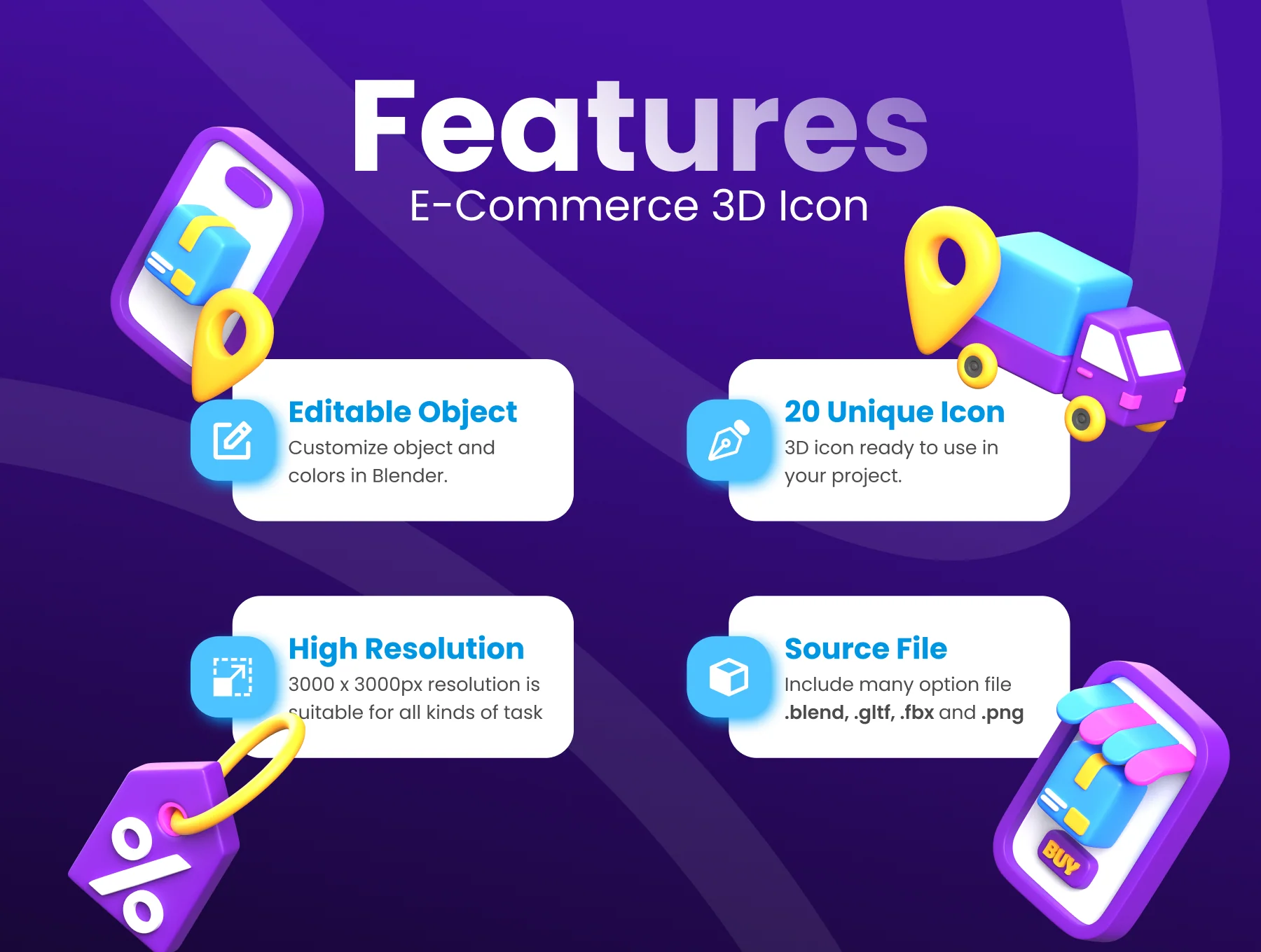 3D Icon Set E-Commerce 2