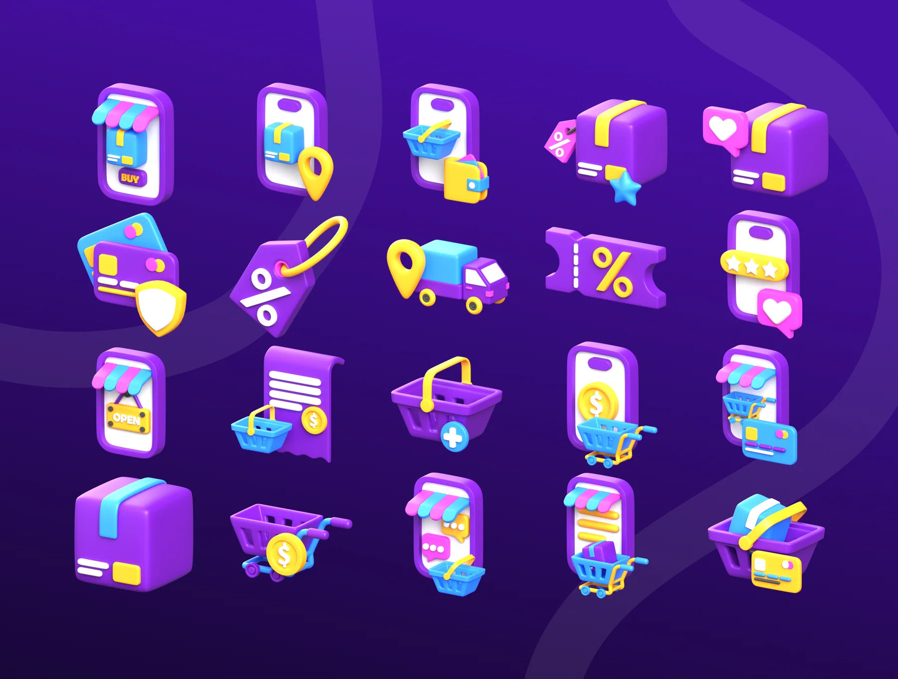 3D Icon Set E-Commerce 5