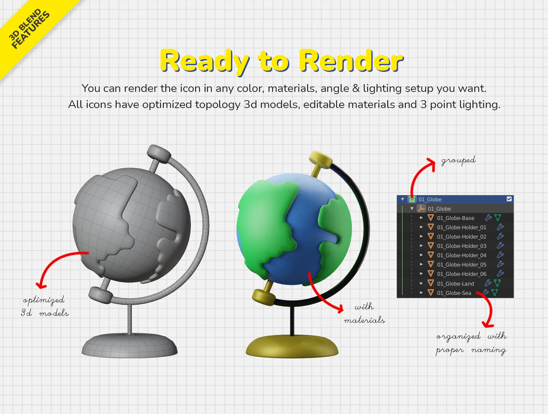 3D Icon Set - Education School Theme 5