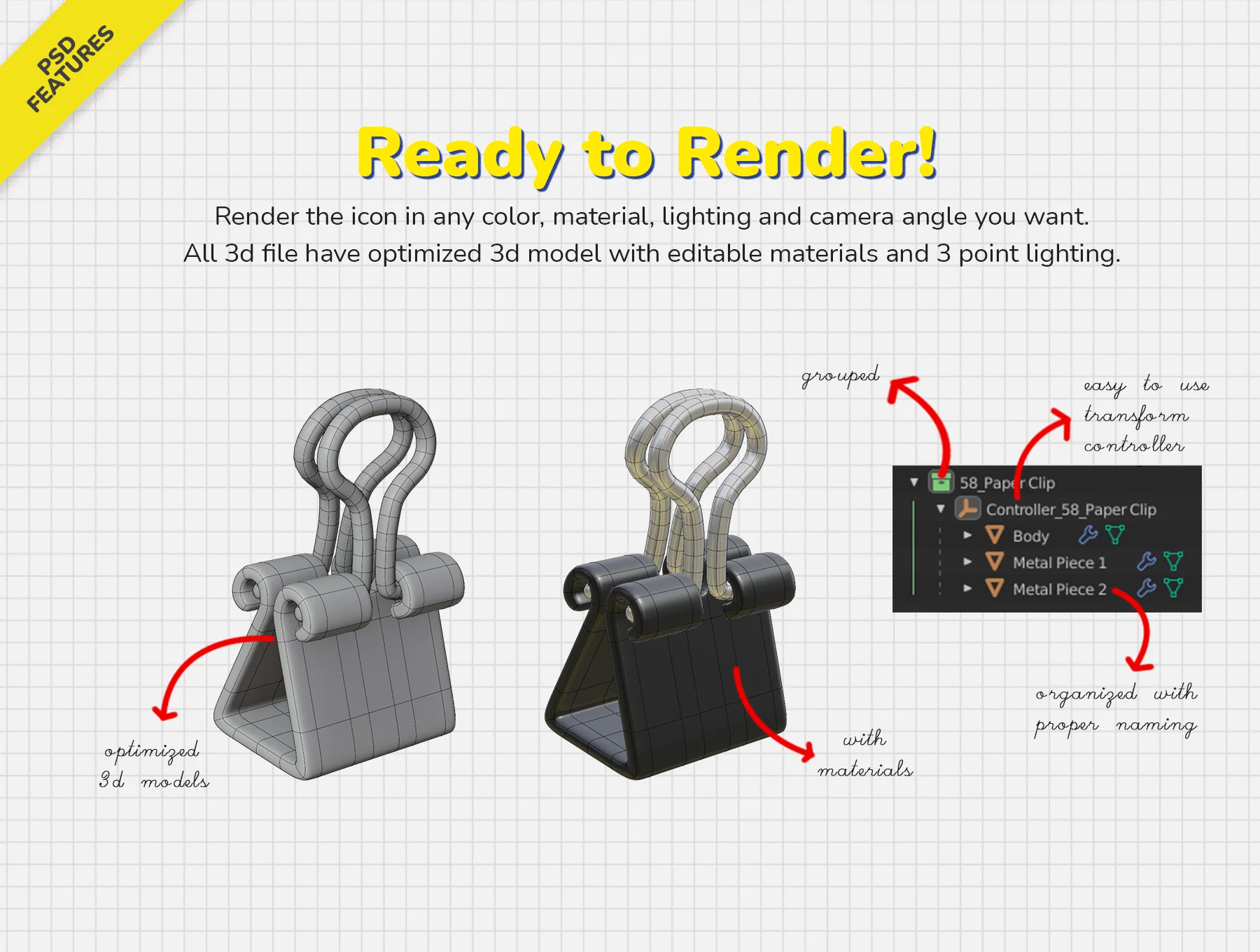 3D Icon Set - Education Stationery Theme 5
