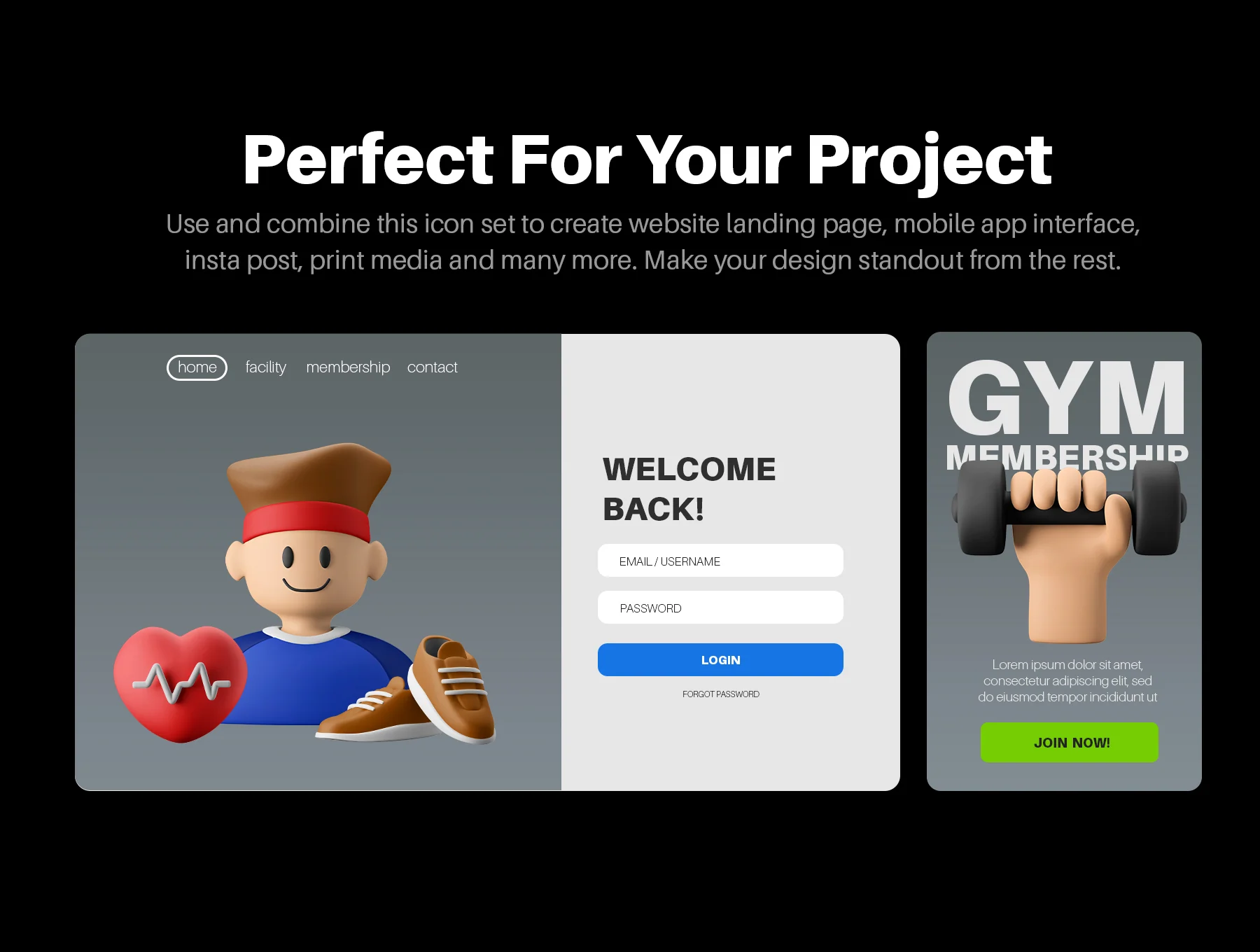 3D Icon Set - Fitness And Gym Workout Theme 7