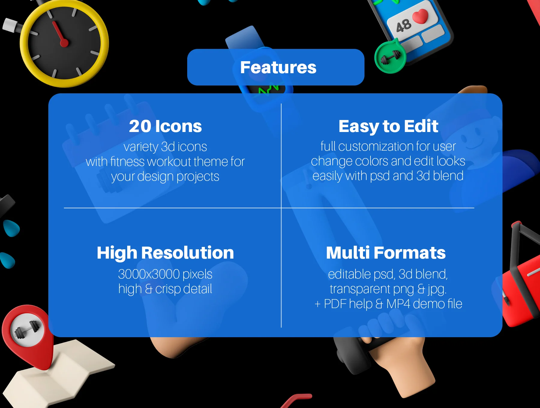 3D Icon Set - Fitness And Gym Workout Theme 8