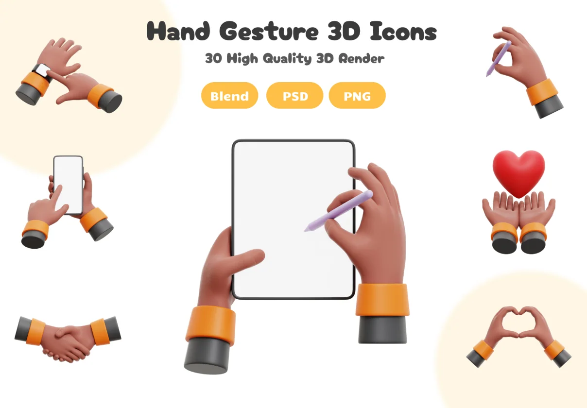3D Iconic Hand Gestures