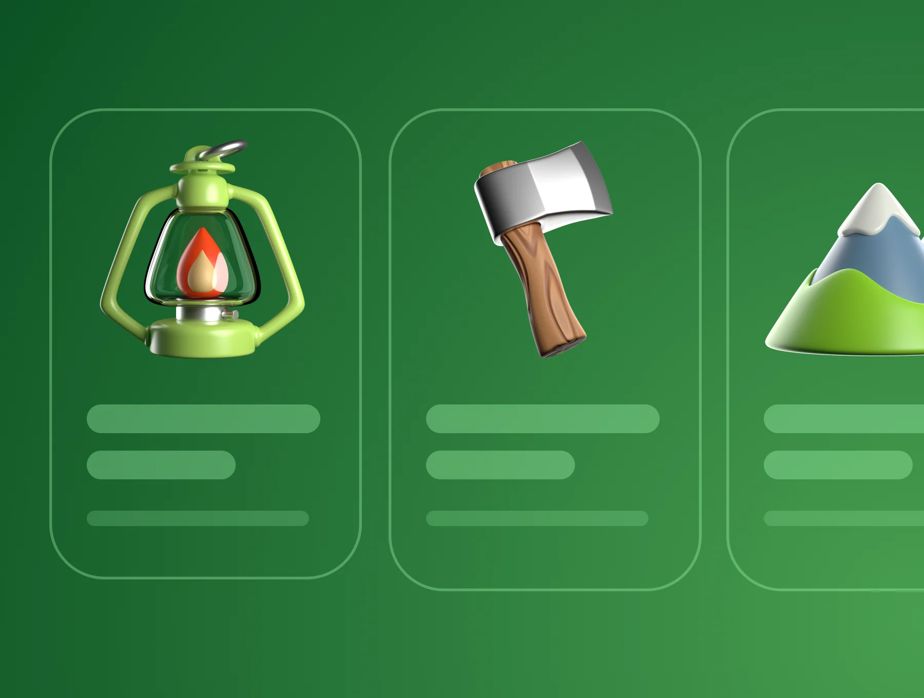 3D Icon Set — Camping and Travel 3