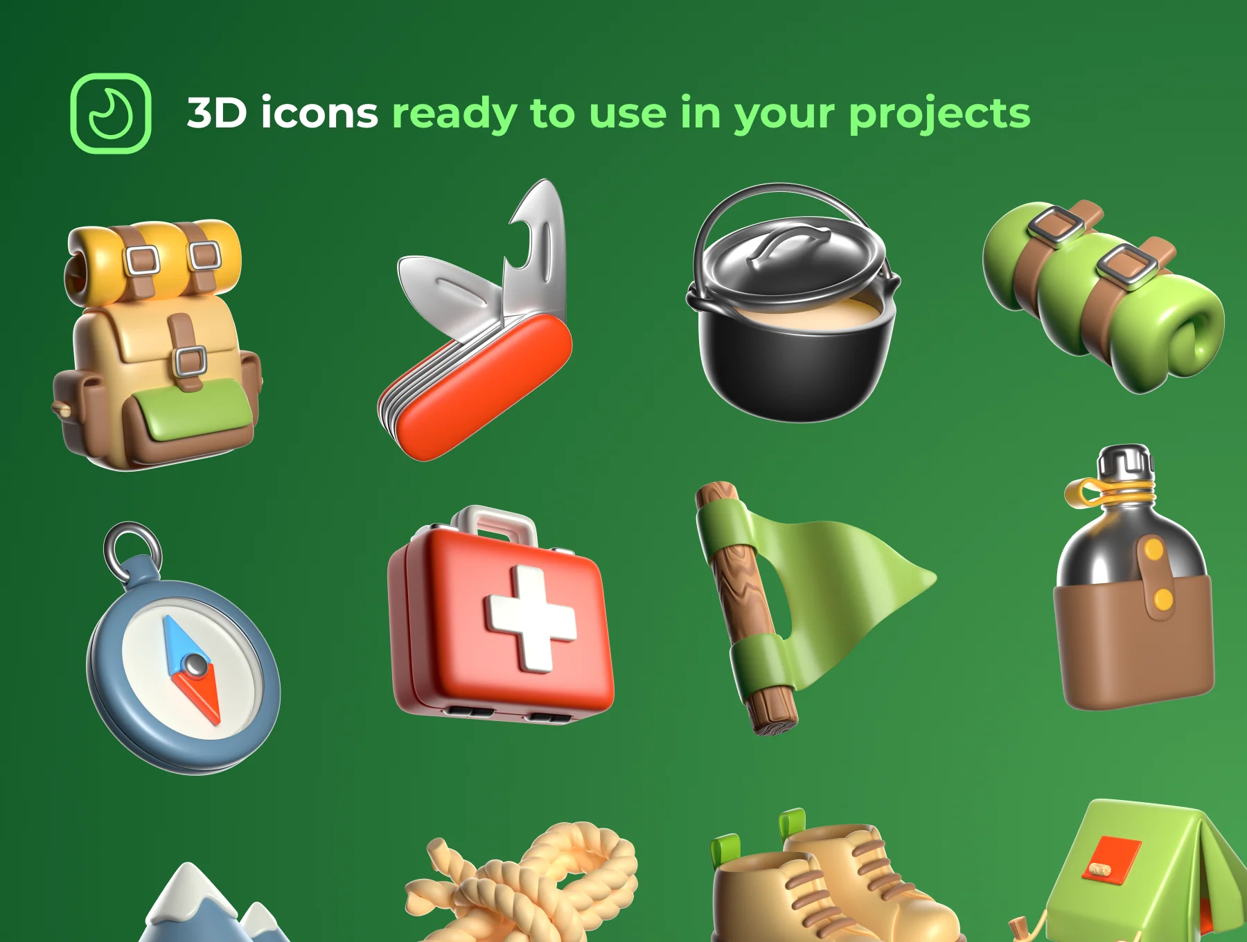 3D Icon Set — Camping and Travel 5