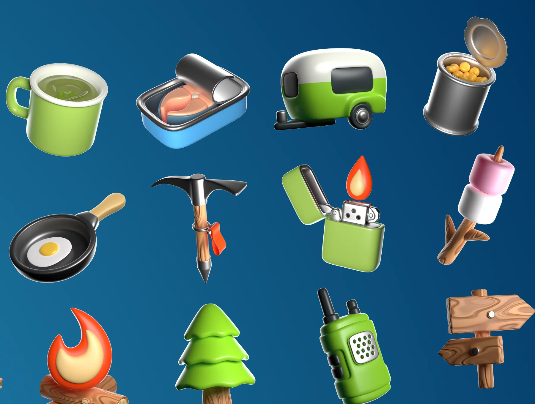 3D Icon Set — Camping and Travel 6