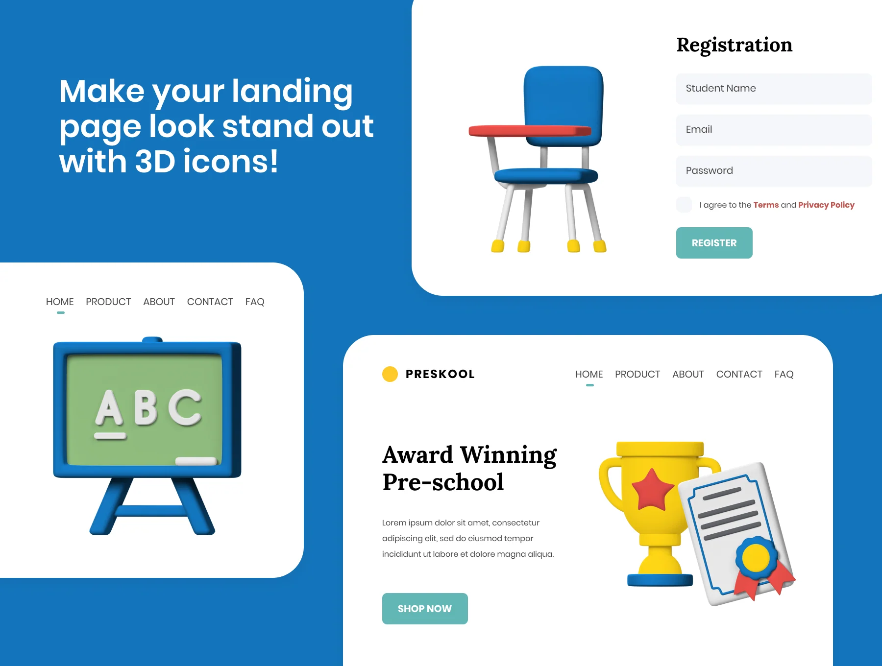 3D Icons - Education 4