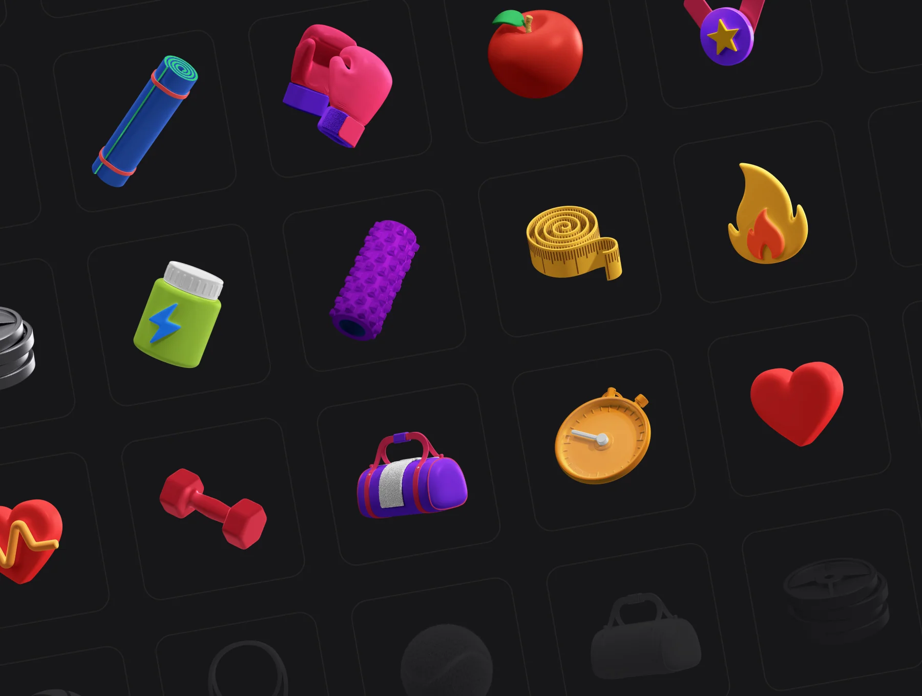 3D Icons Pack - Fitness 8