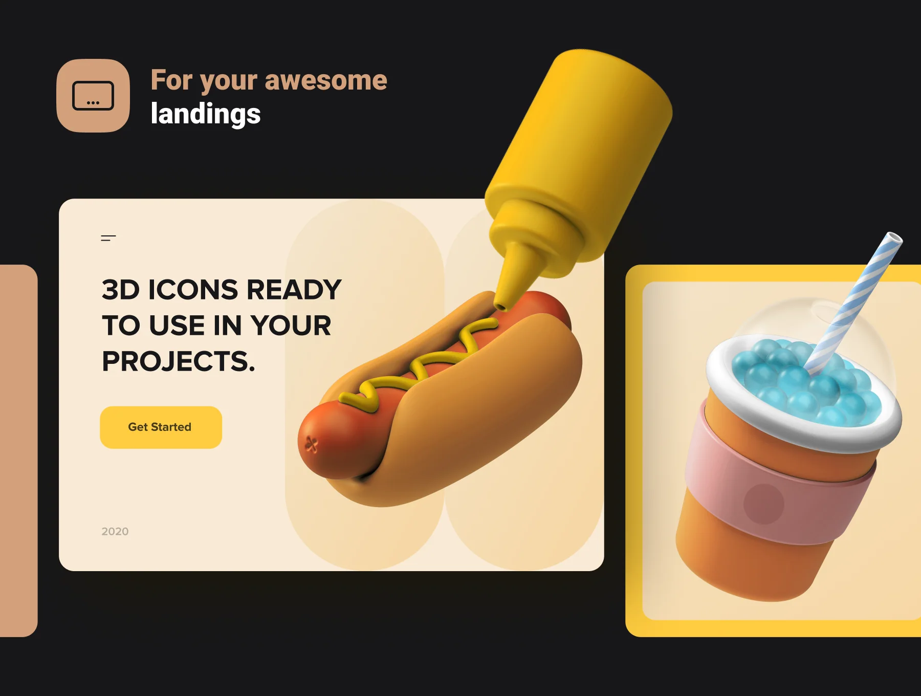 3D Icons Pack - Food 4