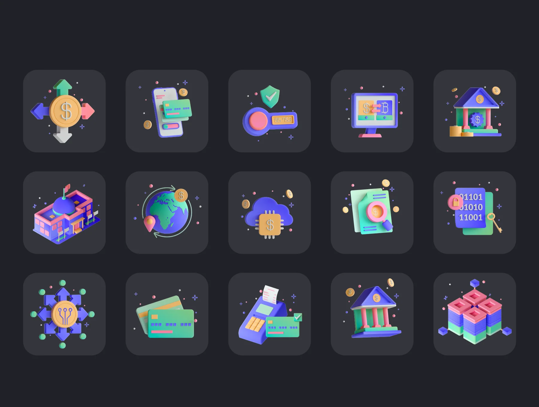 30 3D Icons Illustration Digital Currency 4