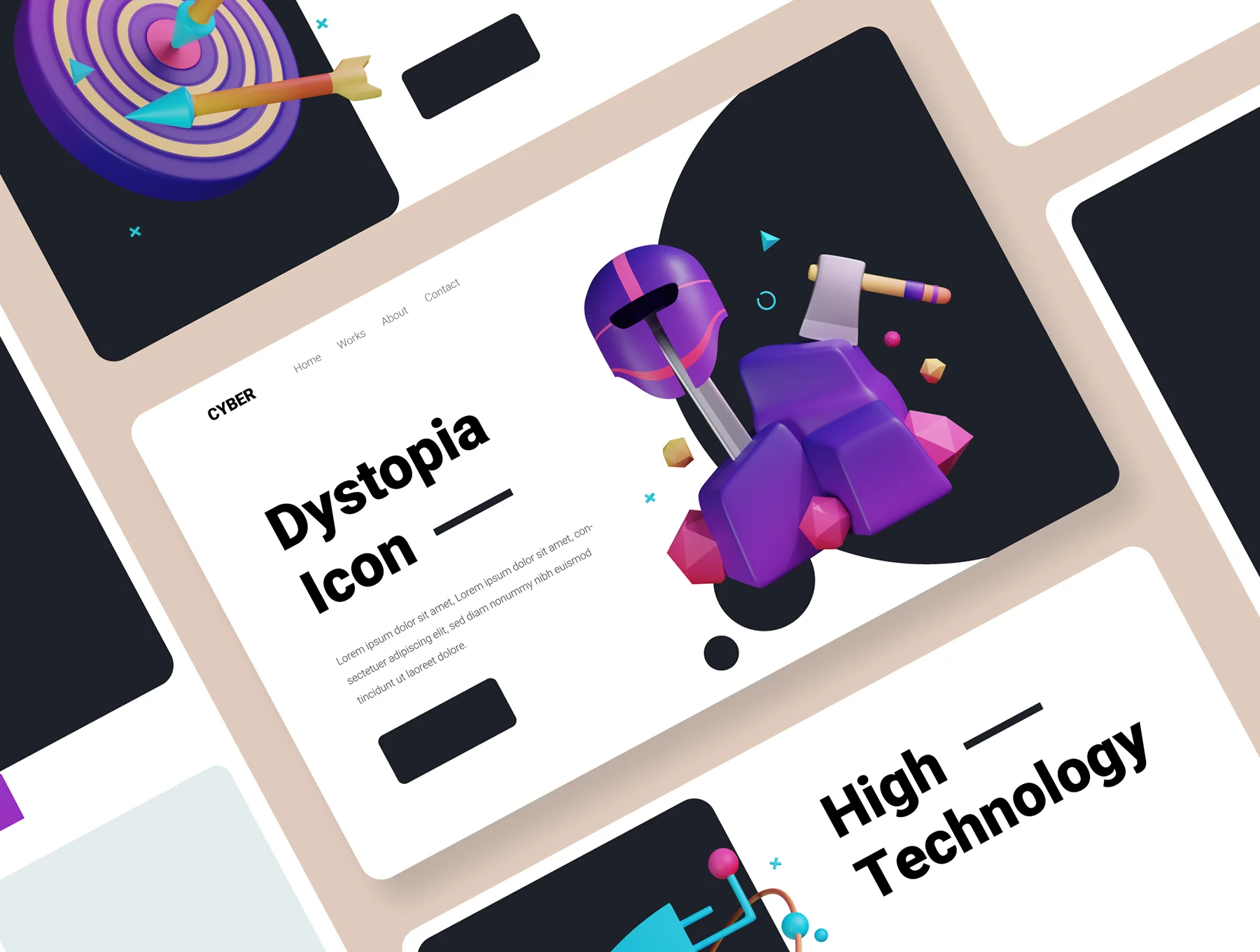 30 3D Icons Illustration Dystopia Futuristics 4