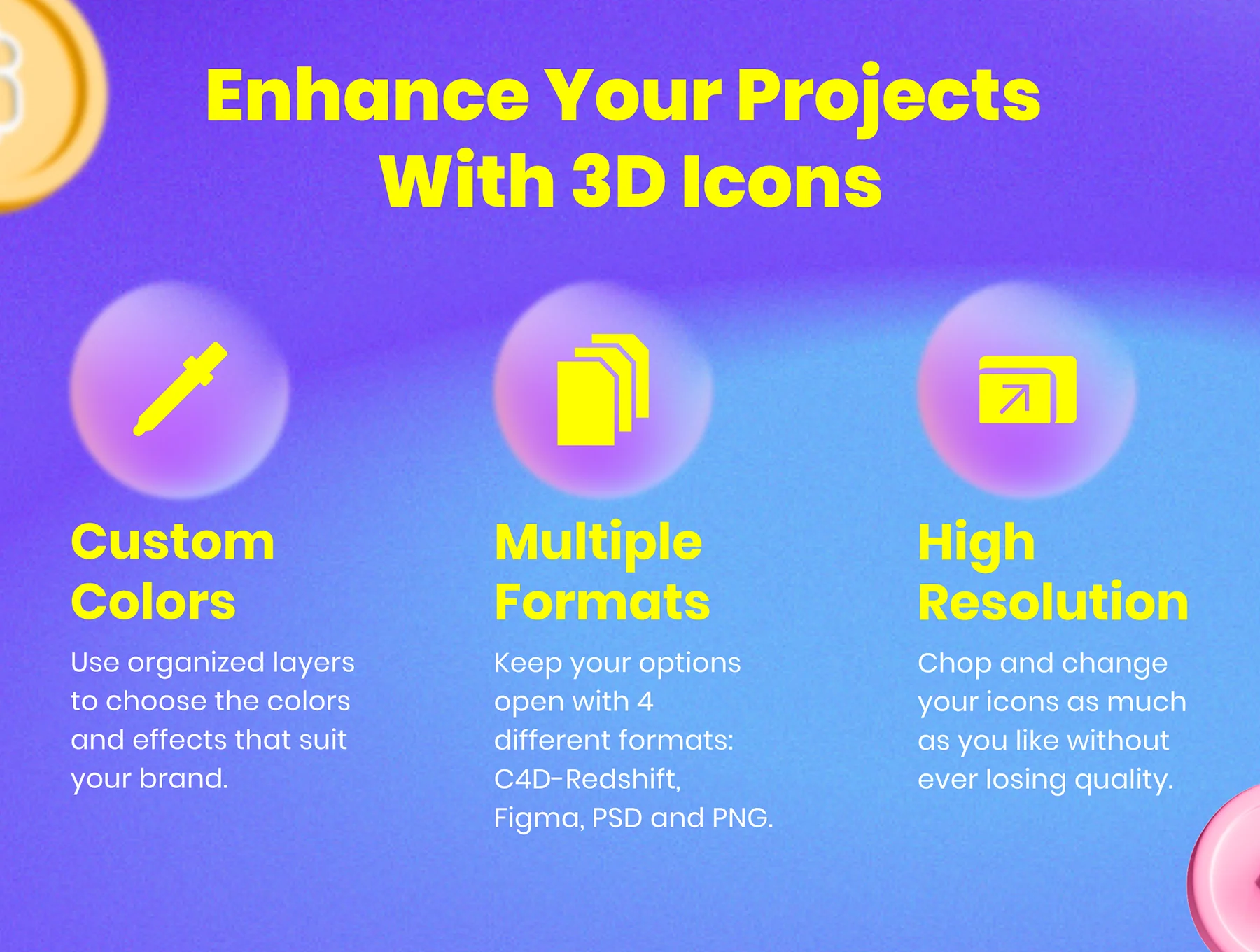 30 3D Icons Illustration NFT Technology 2