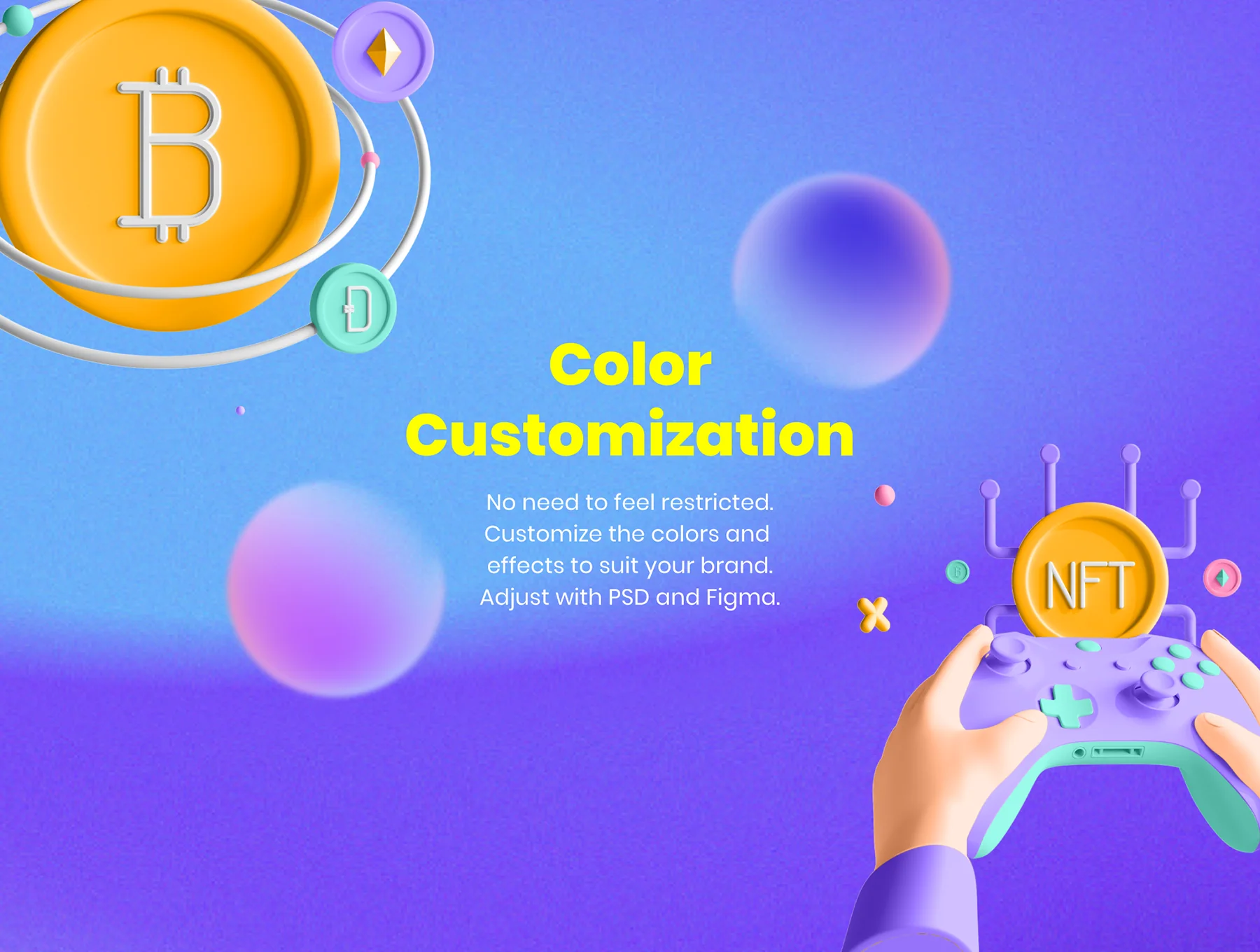 30 3D Icons Illustration NFT Technology 3