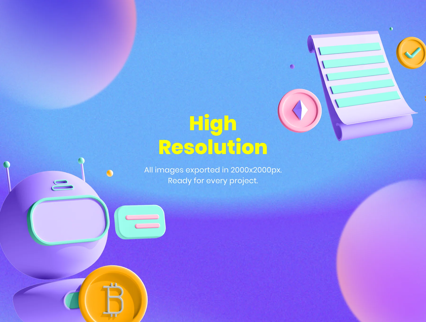 30 3D Icons Illustration NFT Technology 4