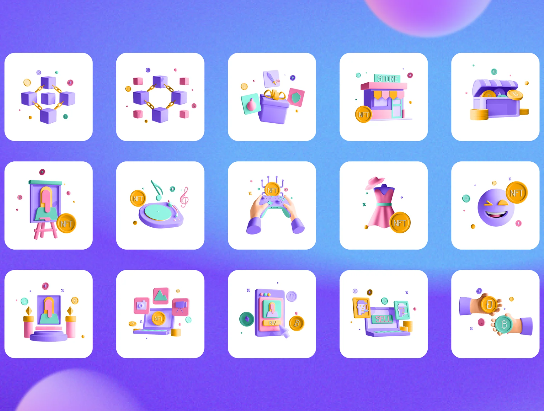 30 3D Icons Illustration NFT Technology 8