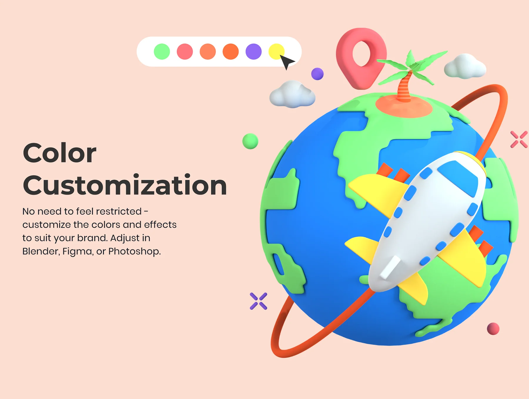 30 3D Icons Illustration Travel and Vacation 3