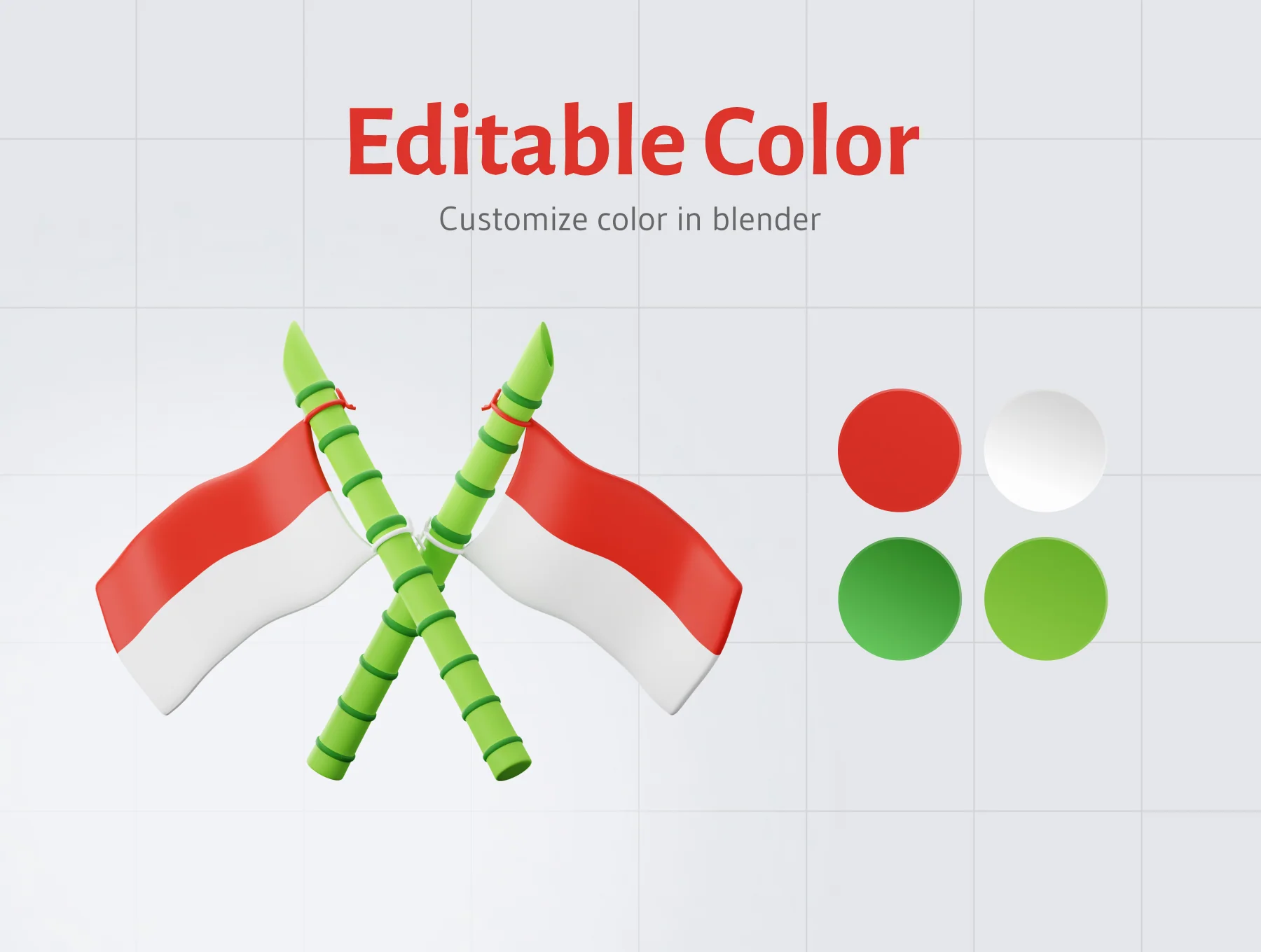 3D Indonesia Independence Day Icon Pack 4