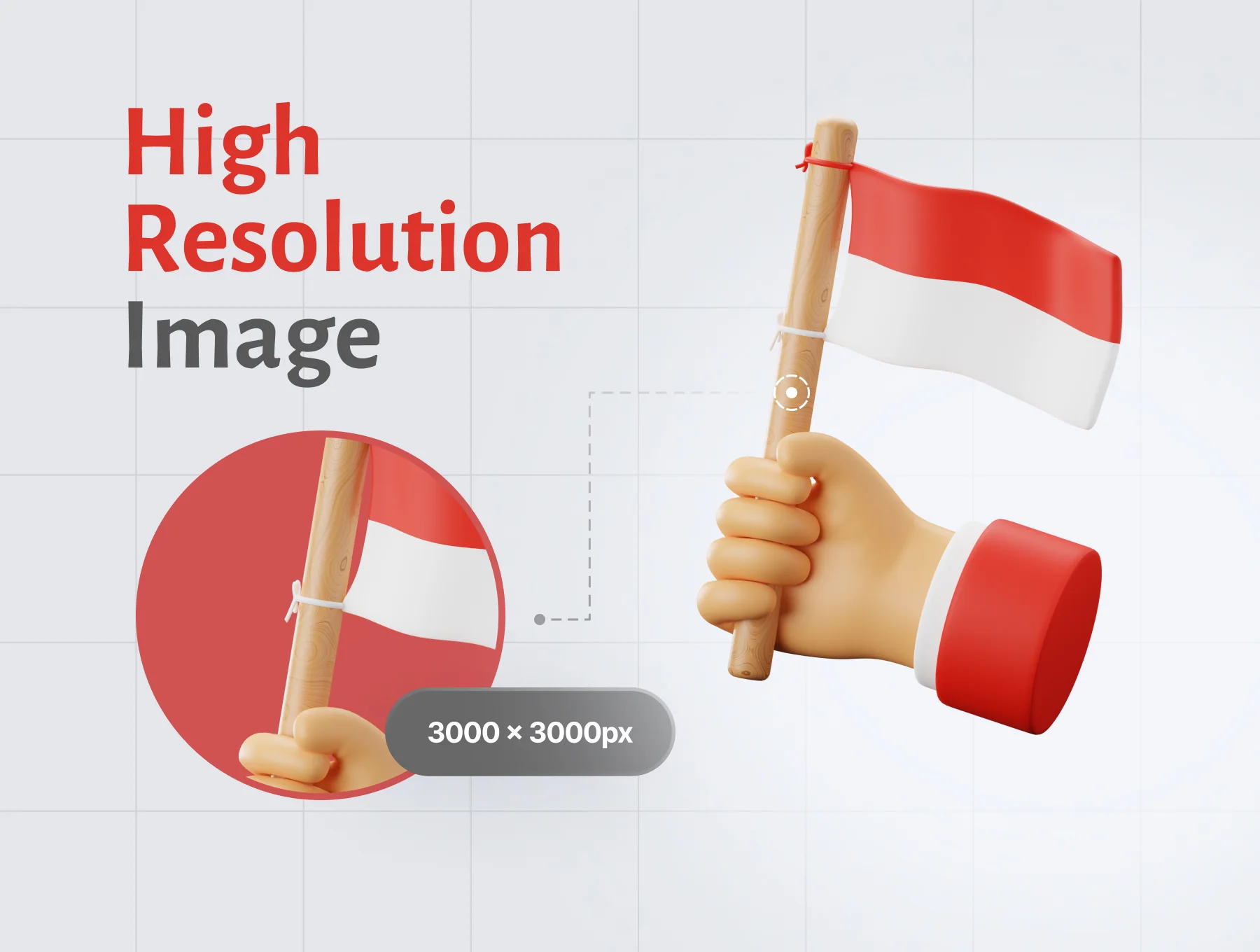 3D Indonesia Independence Day Icon Pack 5