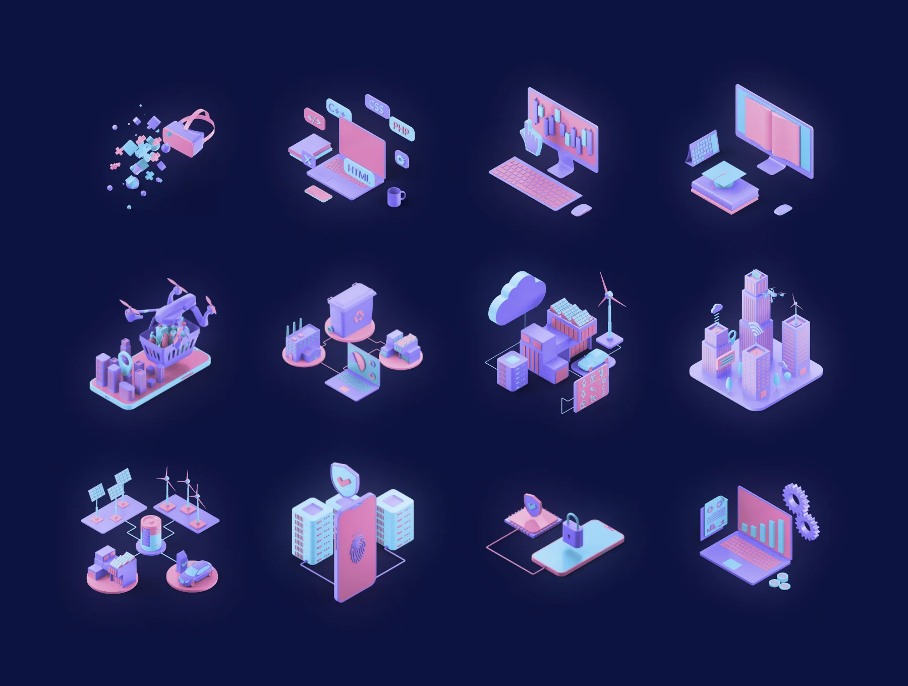 3D Isometric Animated Pack 5
