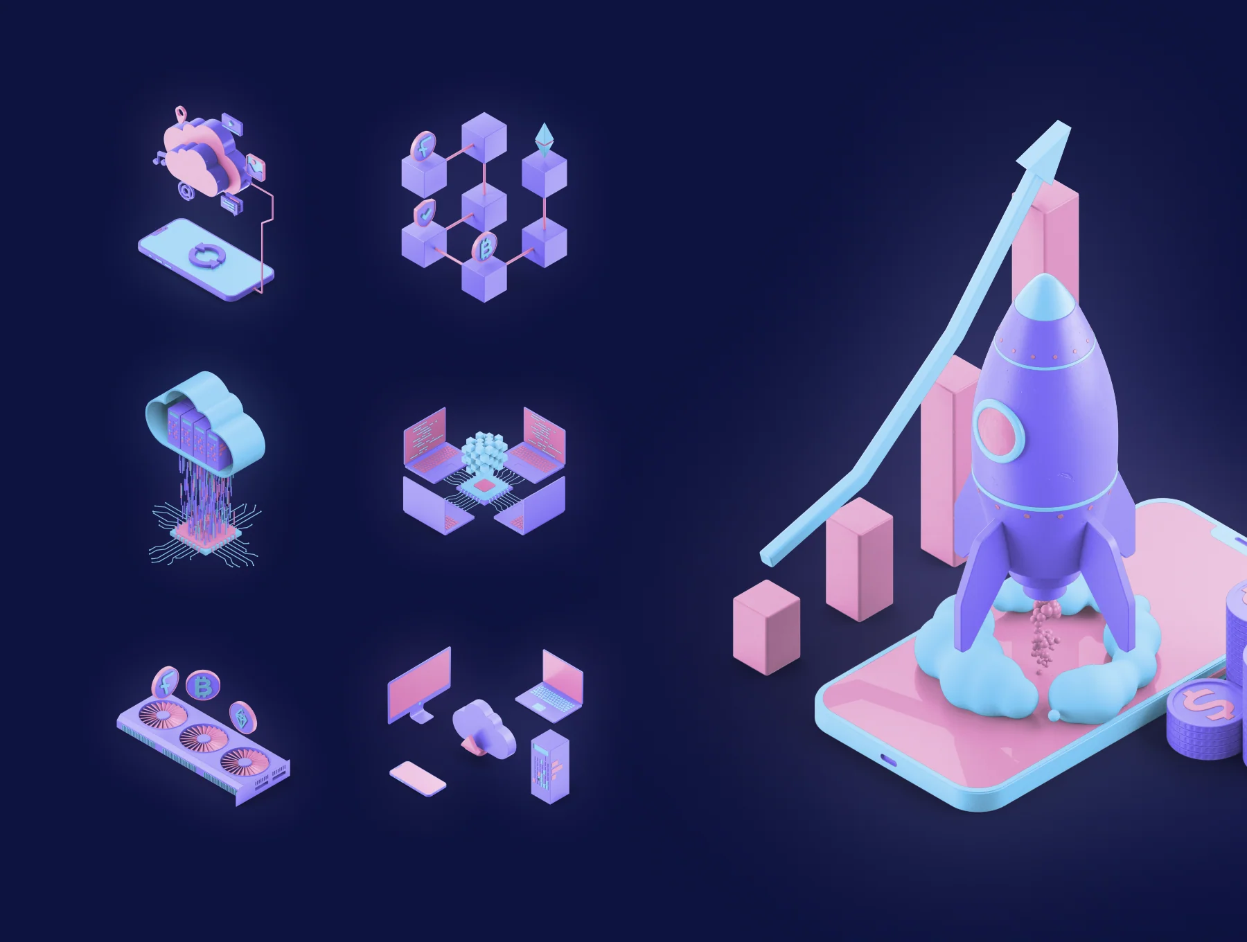 3D Isometric Animated Pack 6