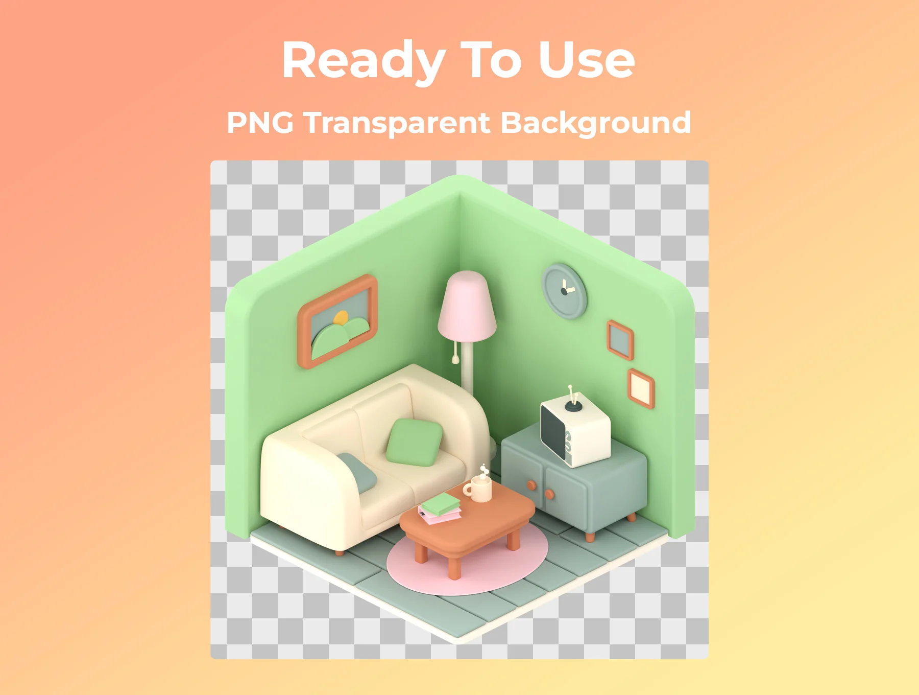 3D Isometric Room 2