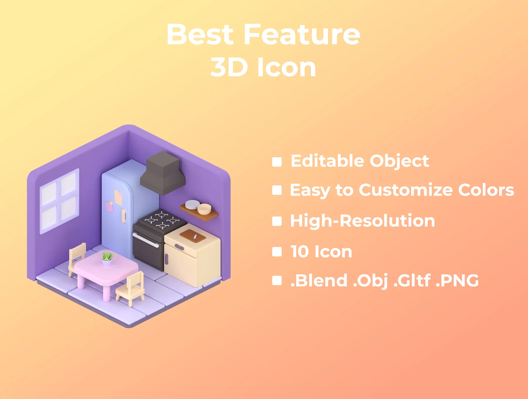 3D Isometric Room 4