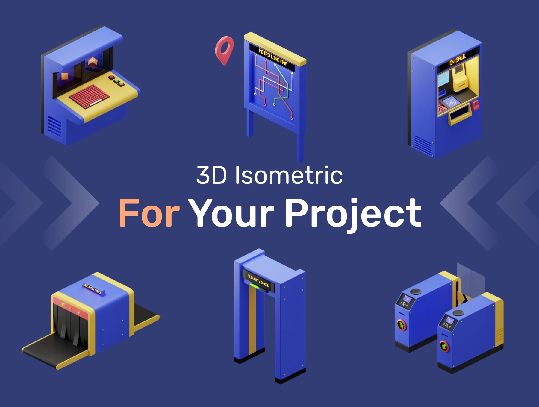 3D Isometric Tiny Metro Scene 2