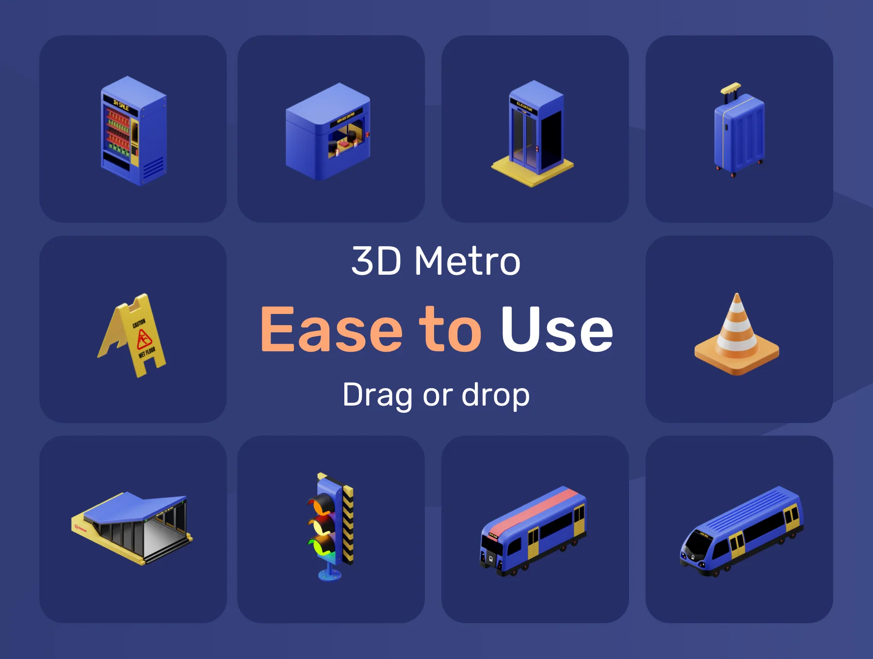 3D Isometric Tiny Metro Scene 3