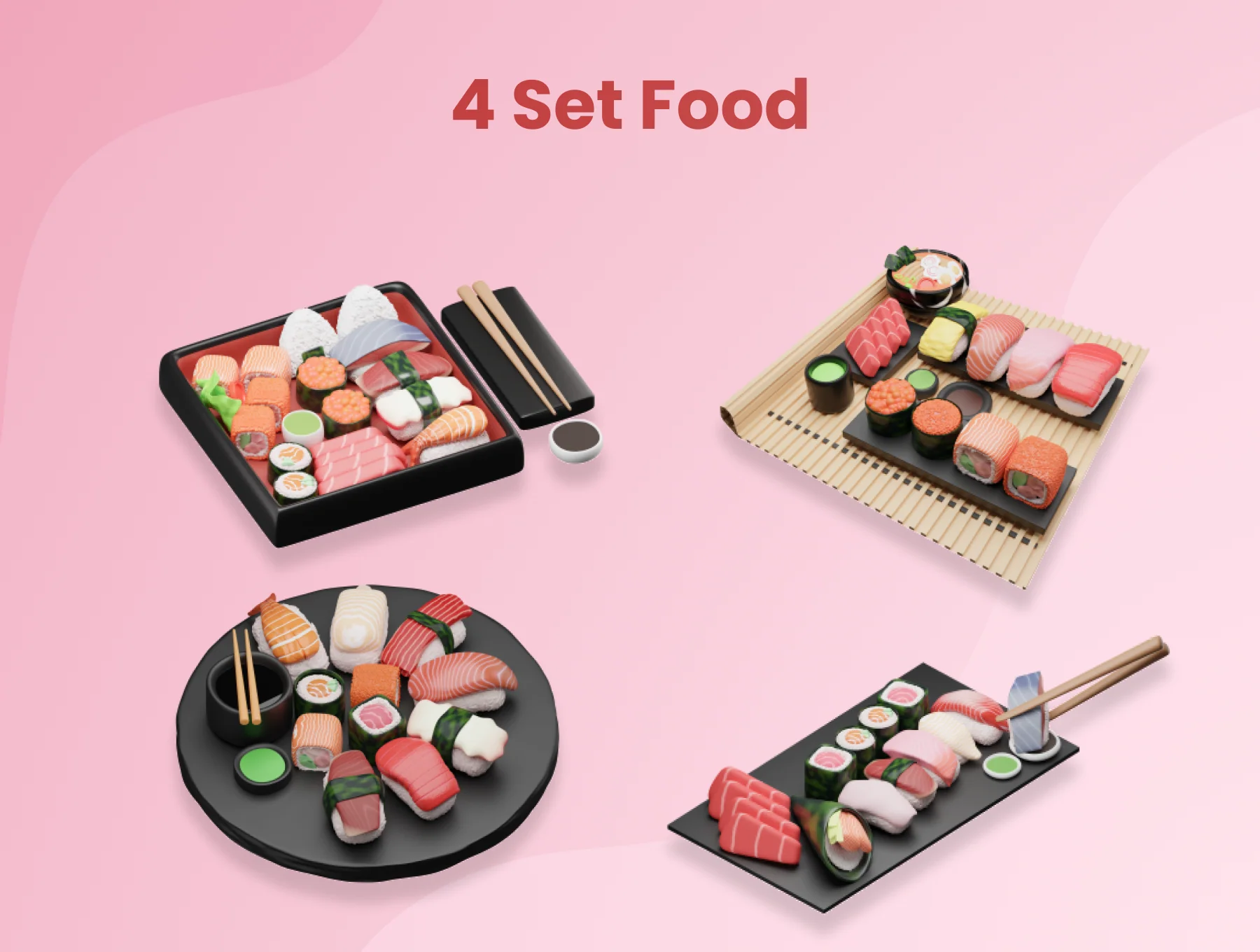 3D Japanese Food Illustration 4
