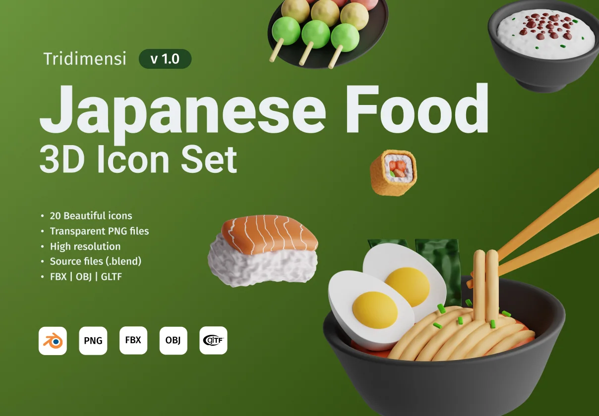 3D Japanese Food