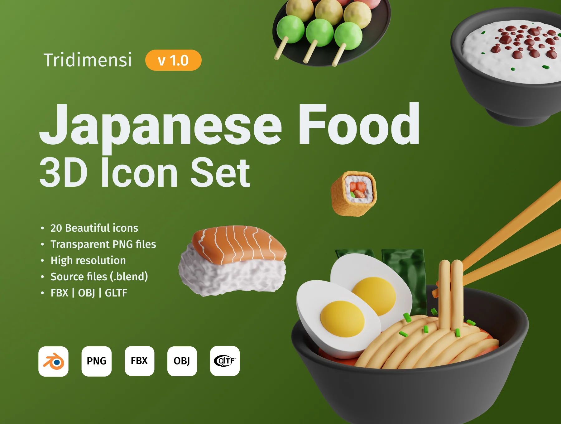 3D Japanese Food