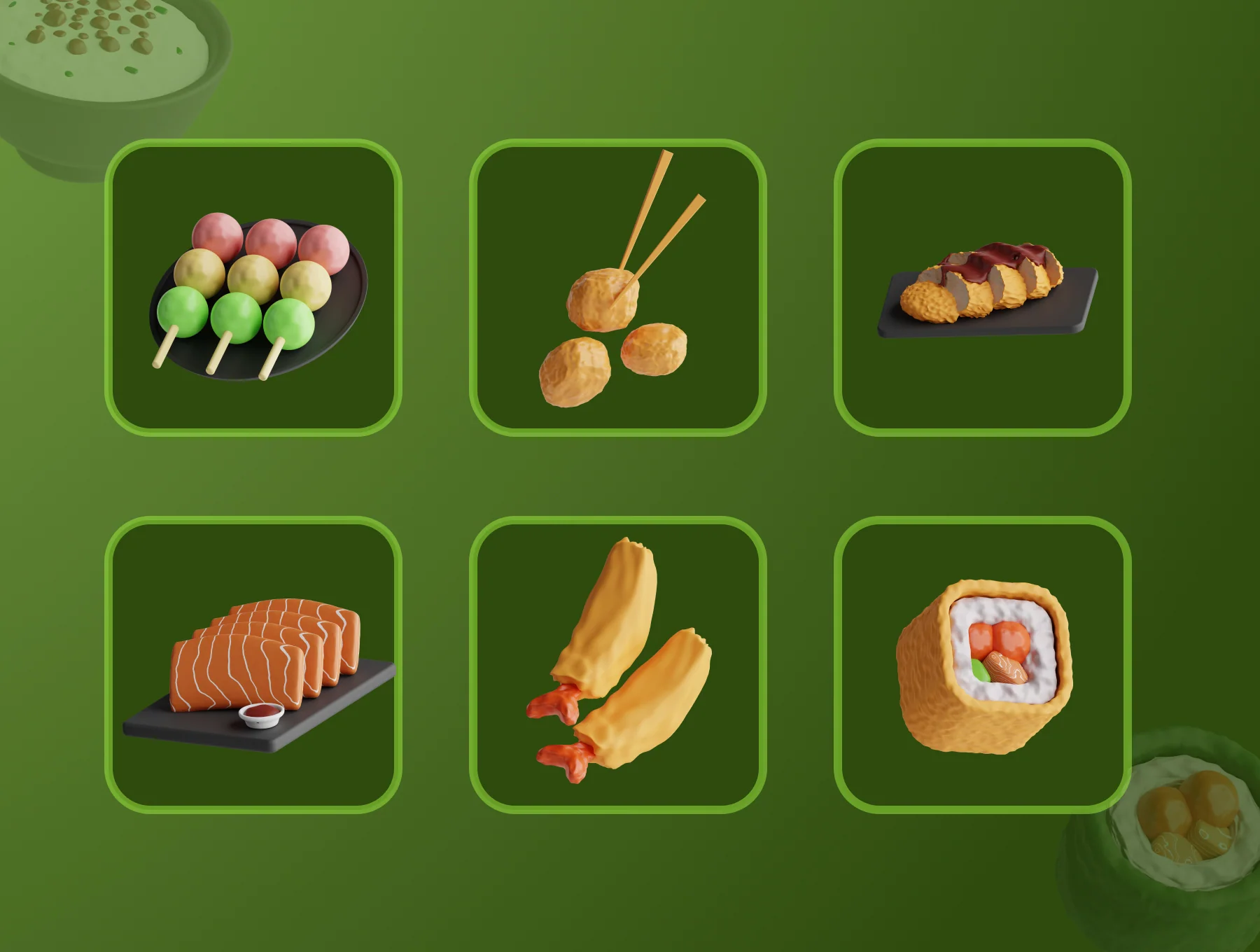 3D Japanese Food 6