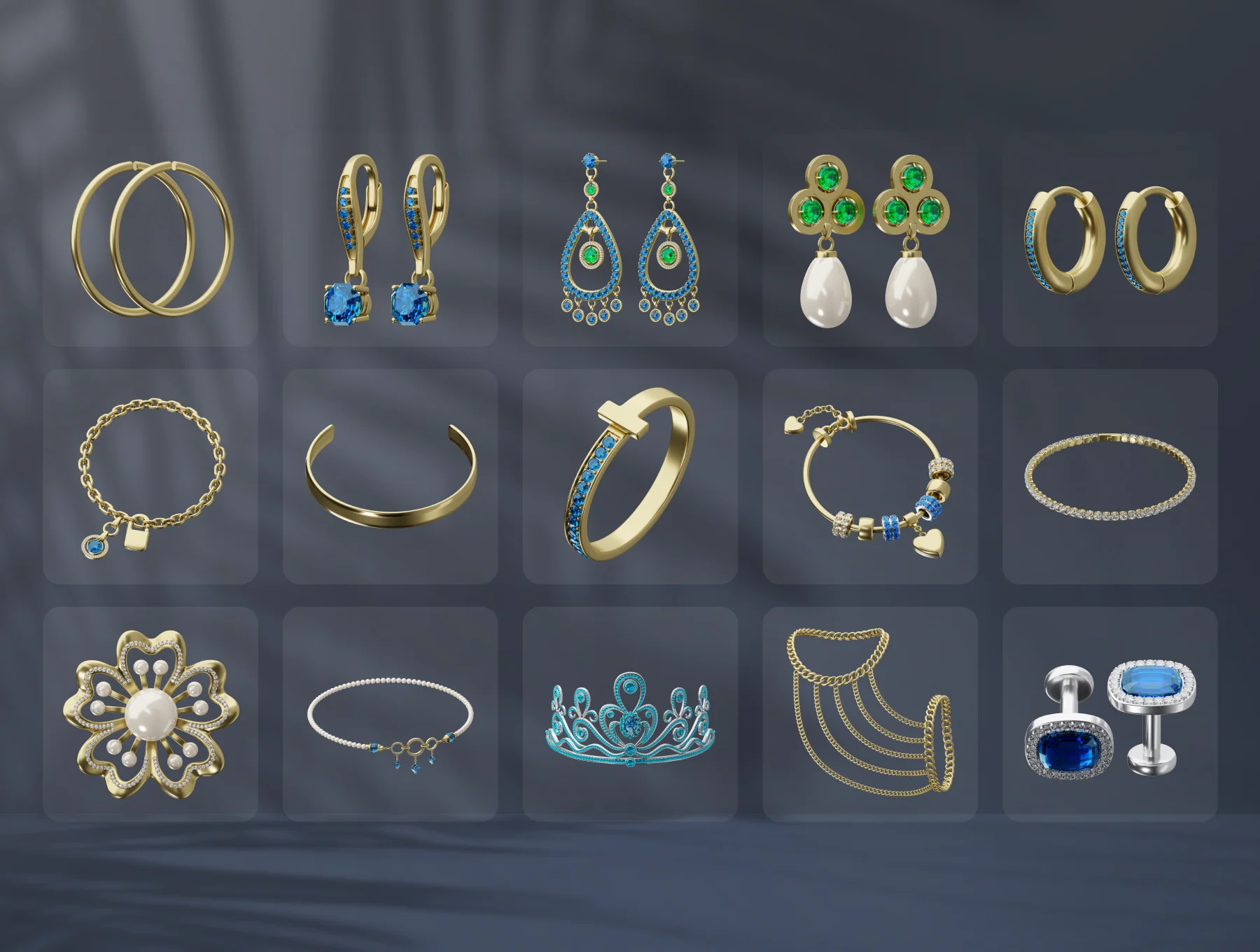 3D Jewelry Icon Set 6